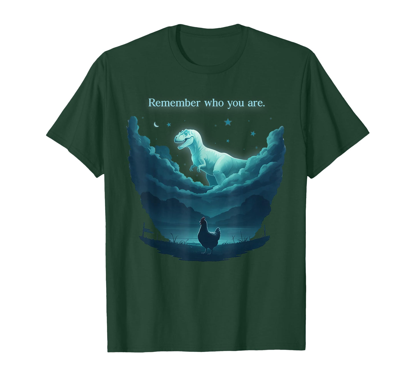 Vintage Remember Who You are Dinosaur Chicken T-Shirt