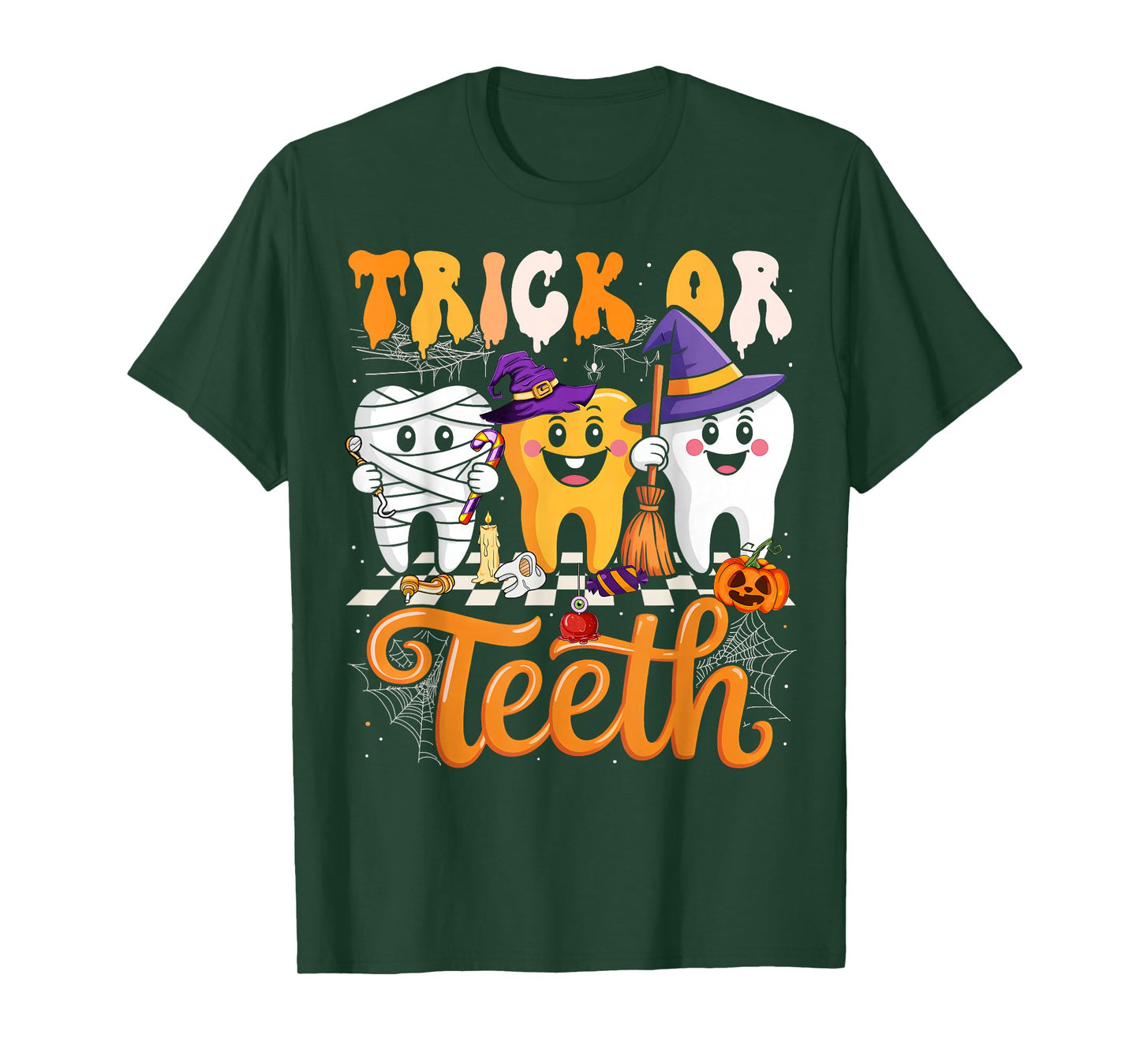 Trick Or Teeth Halloween Dental Crew Dentist Boys Girls Kids T-Shirt