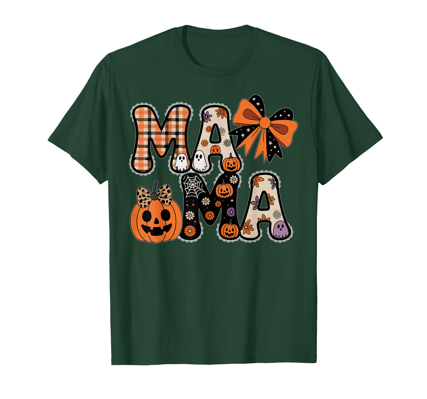 Mama Pumpkin Fall Coquette Lace Bow Thanksgiving Mom Women T-Shirt