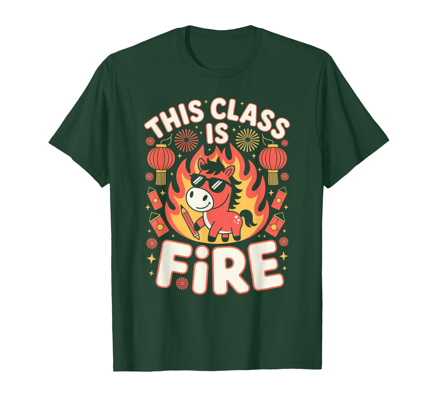 Year of The Fire Horse Teacher Chinese Lunar New Year 2026 T-Shirt