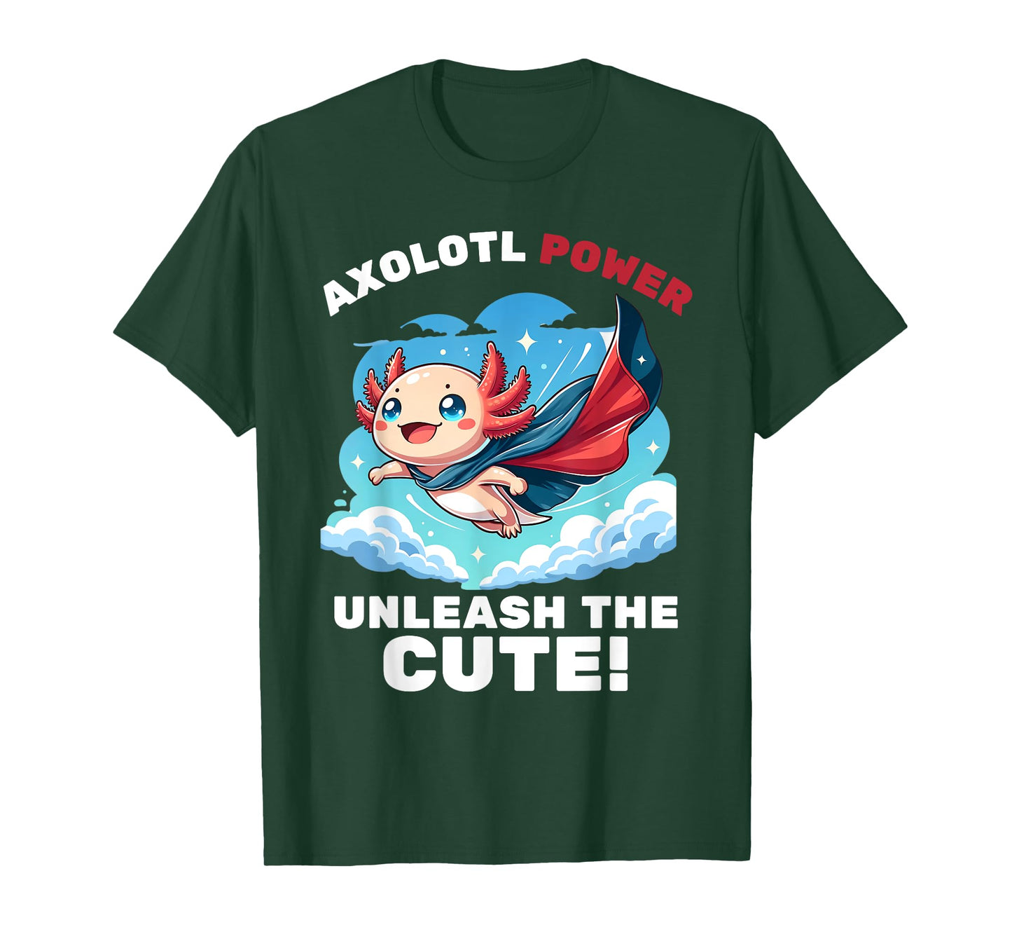 Funny axolotl superhero kids boys girls T-Shirt
