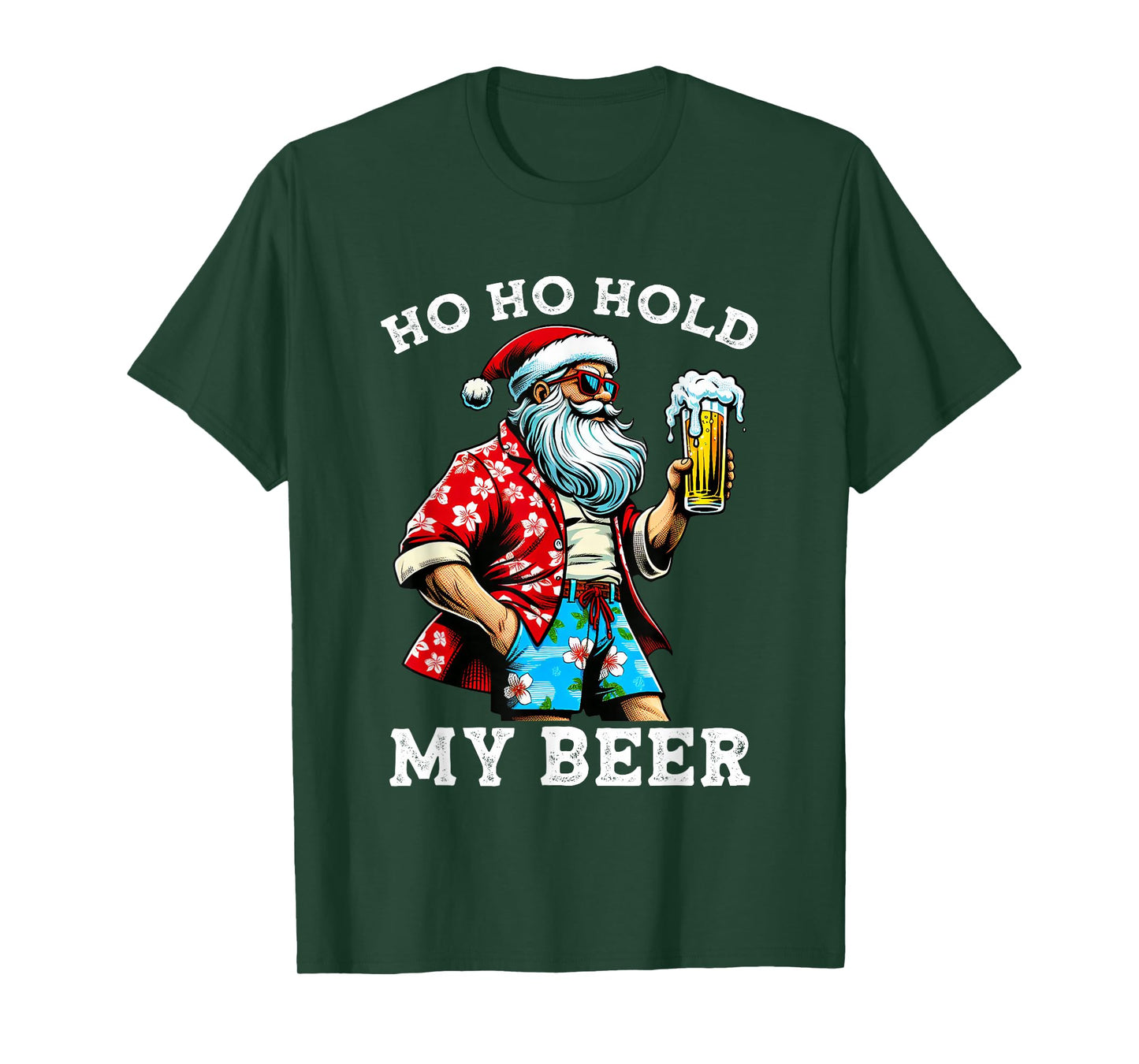 Funny Santa With Sunglasses And Beer Christmas in July T-Shirt