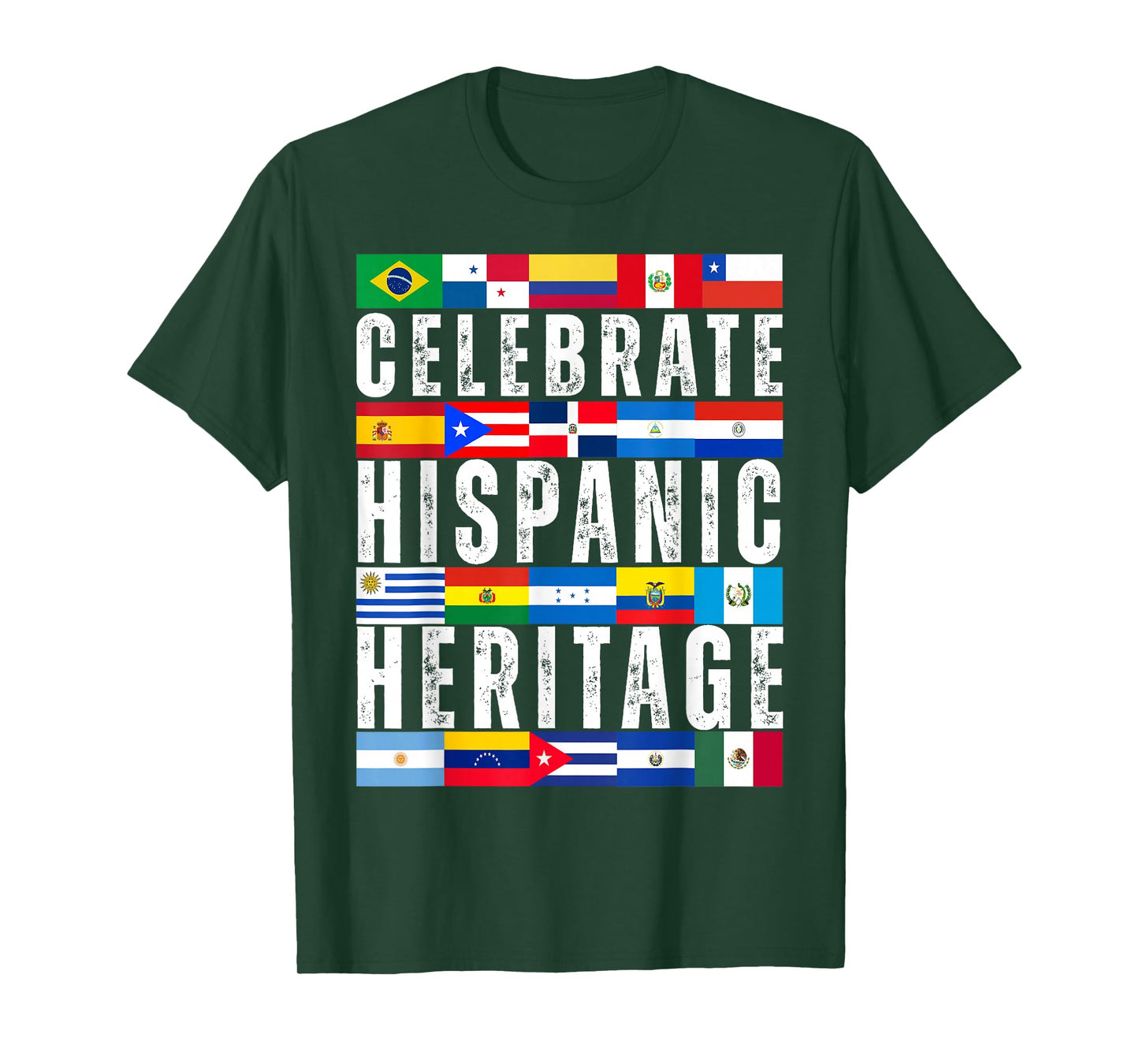 Hispanic Countries Flags Celebrate Hispanic Heritage Month T-Shirt