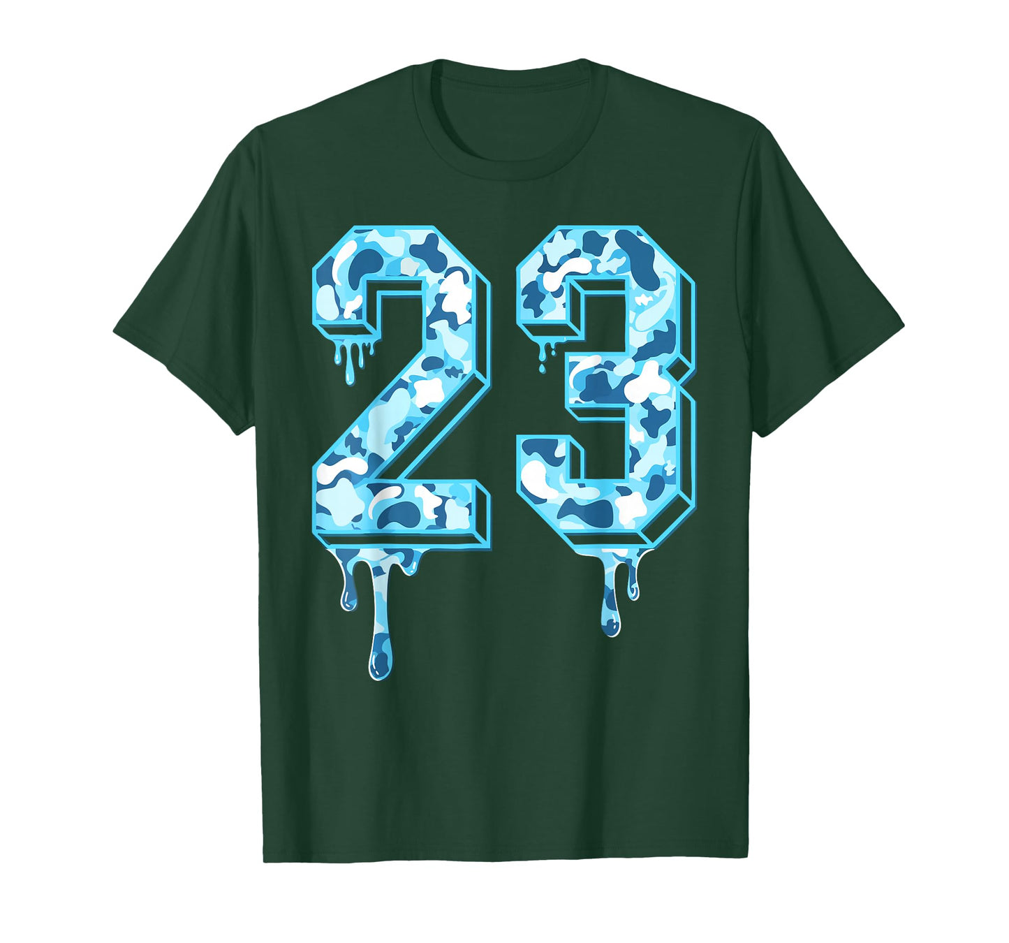 23 Drip Camo Gamma Blue Matching T-Shirt
