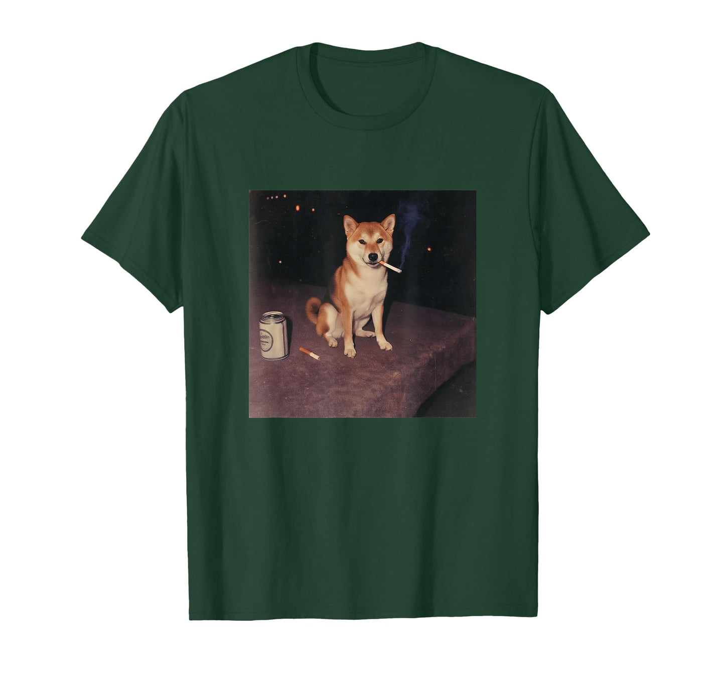 Funny Smoking Shiba Inu Dog Cigarette Beer Gen Z T-Shirt
