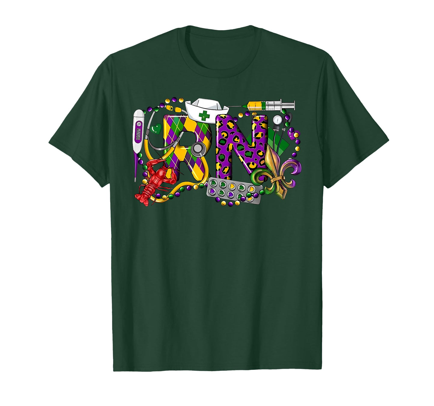 Mardi Gras RN Nurse New Orleans Nursing Festival Party T-Shirt