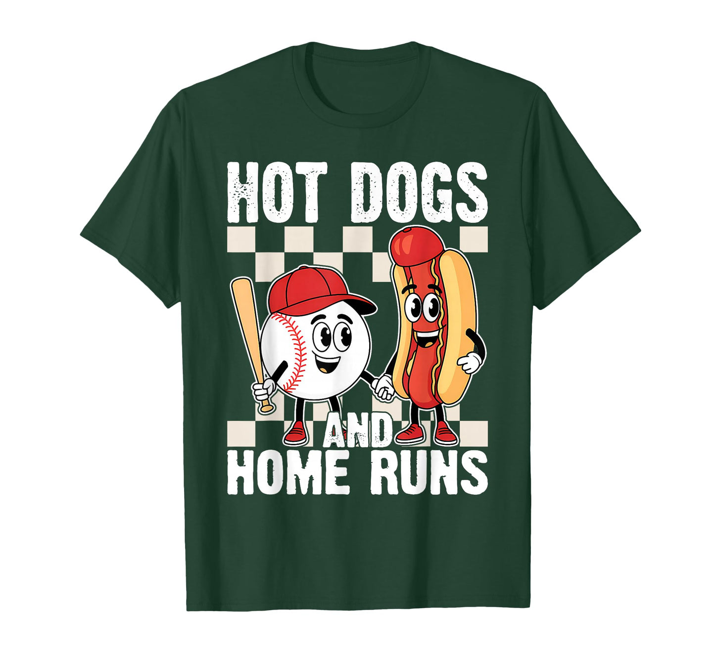 Hot Dogs and Home Runs Funny Vibes Baseball Game Lover T-Shirt