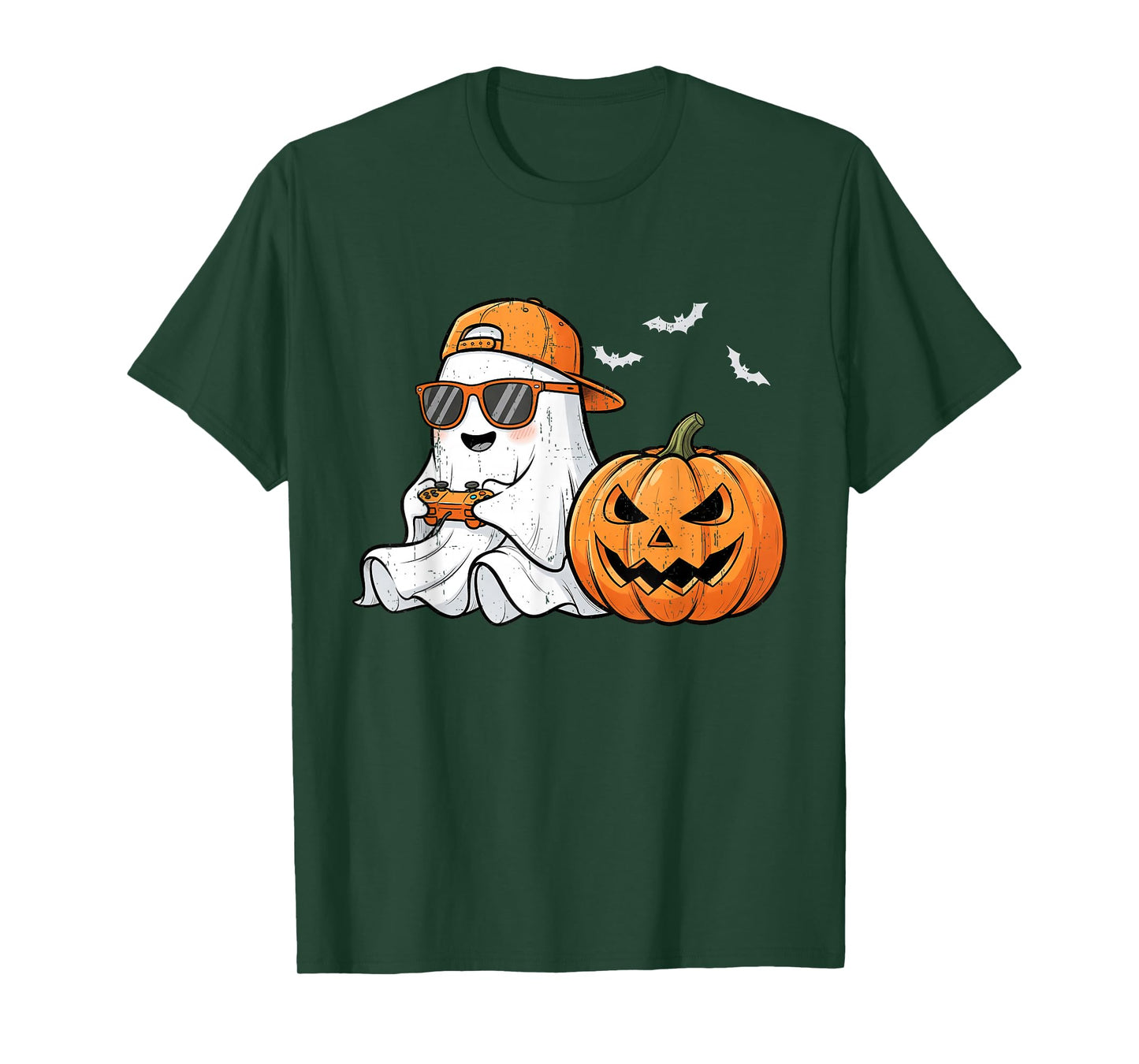 Cute Boo with Sunglasses Playing Game Funny Halloween Boys T-Shirt