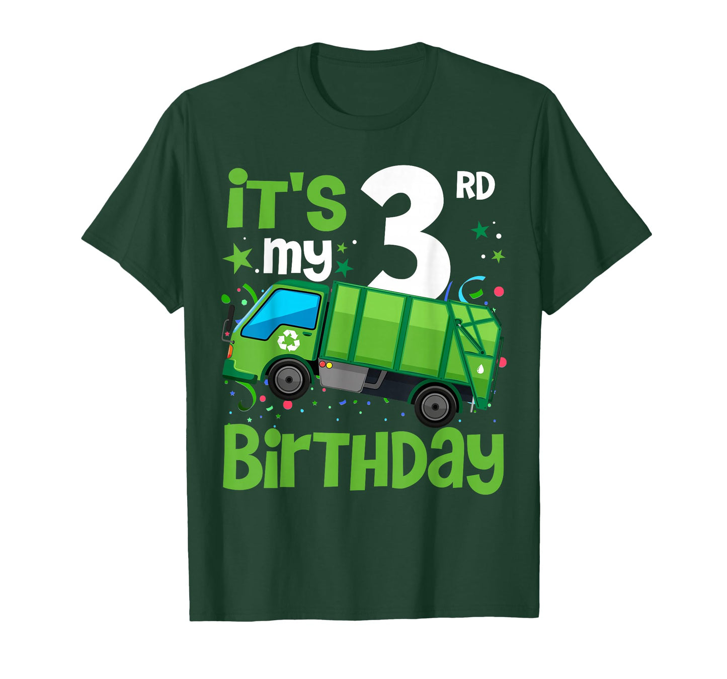 It's My 3rd Birthday Garbage Truck 3 Year Old Birthday Boy T-Shirt