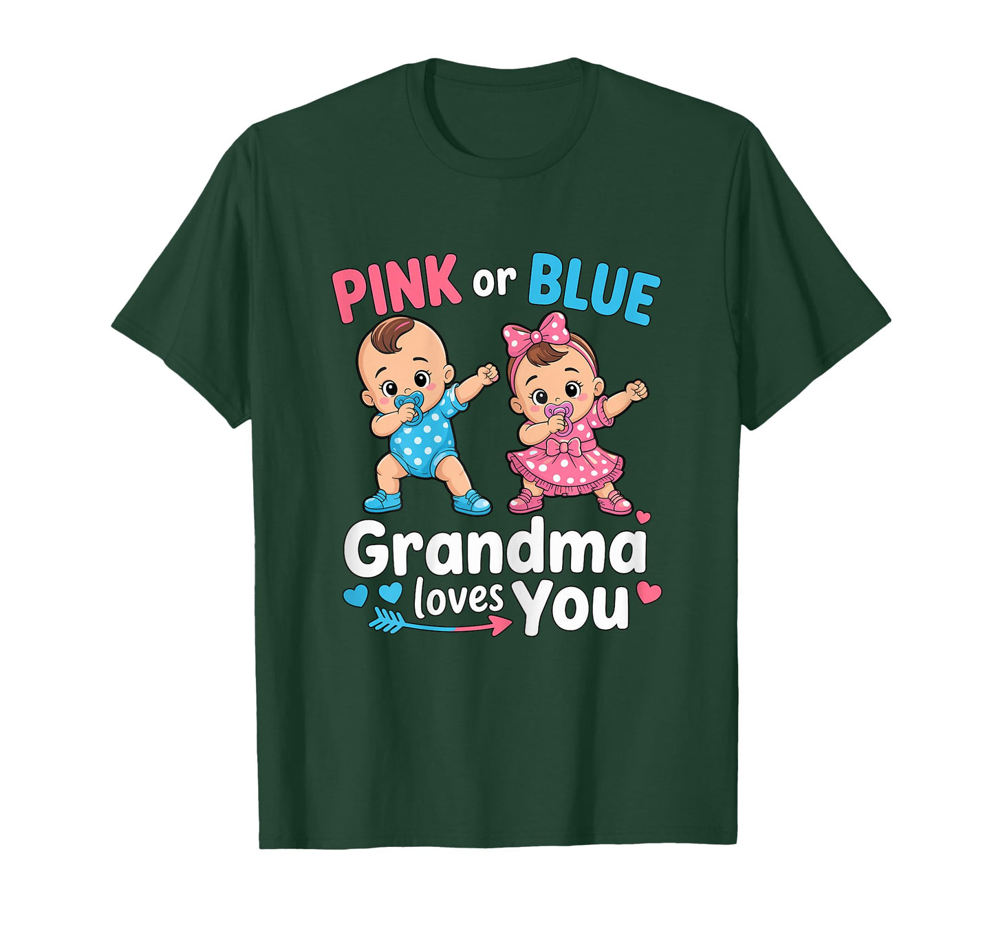 Pink Or Blue Grandma Loves You Gender Reveal Party T-Shirt