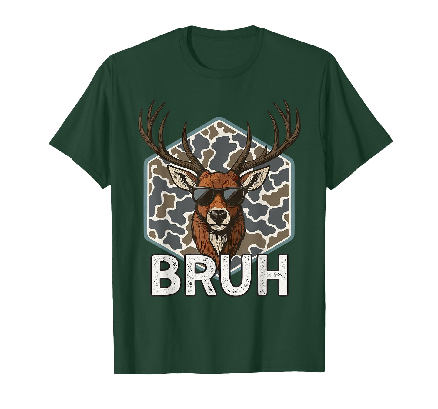 Bruh Deer Hunter Funny Deer Hunting Camo Men Teens Boys Kids T-Shirt