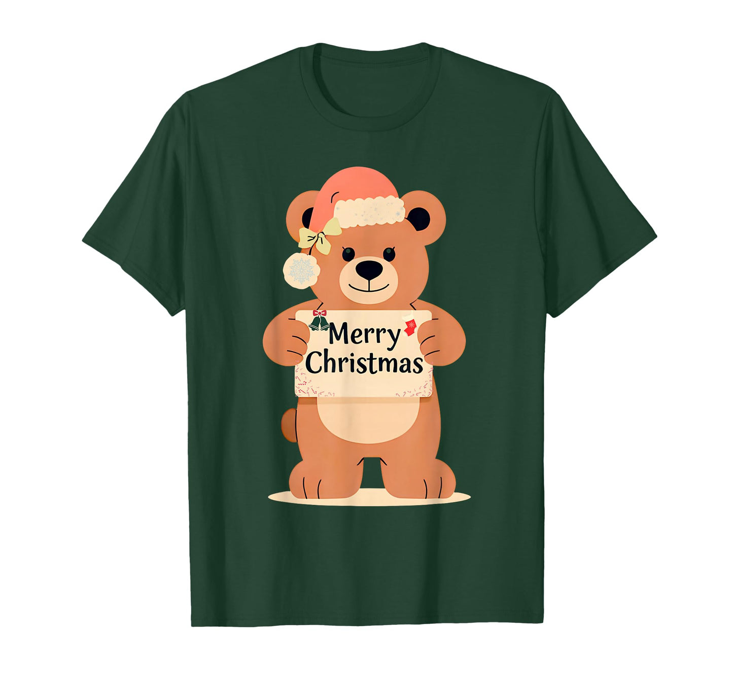 Cute Christmas Teddy Bear Design T-Shirt