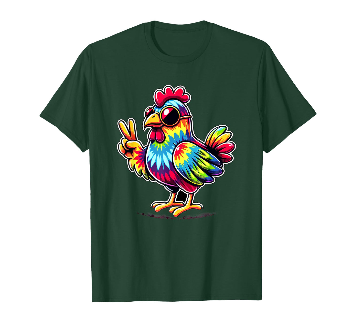 Peace Sign Tie Dye Chicken T-Shirt