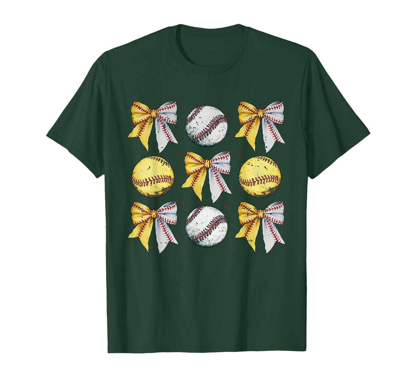 Retro Coquette Bow Funny Game Day Baseball Softball Mama T-Shirt