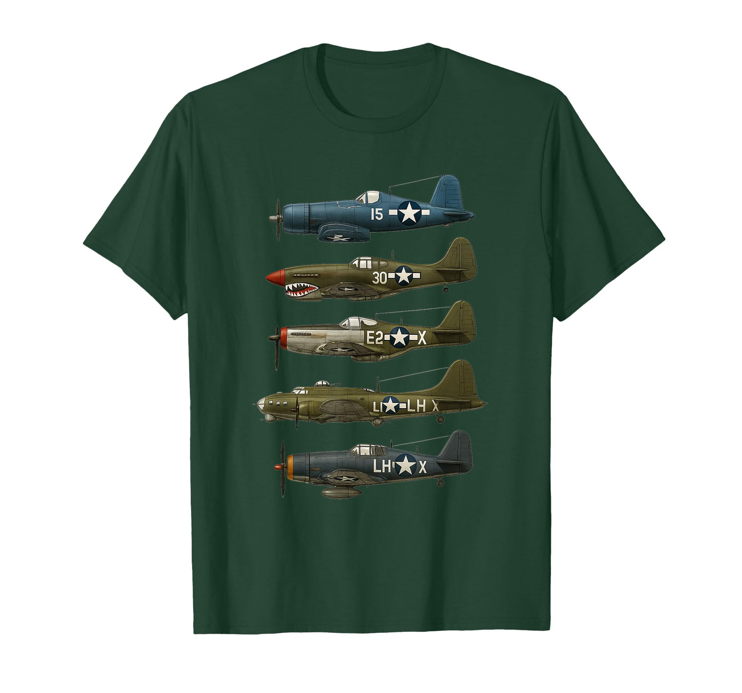 WW2 Warplanes F4U, P-51 Mustang, P-40 B17 Gift T-Shirt