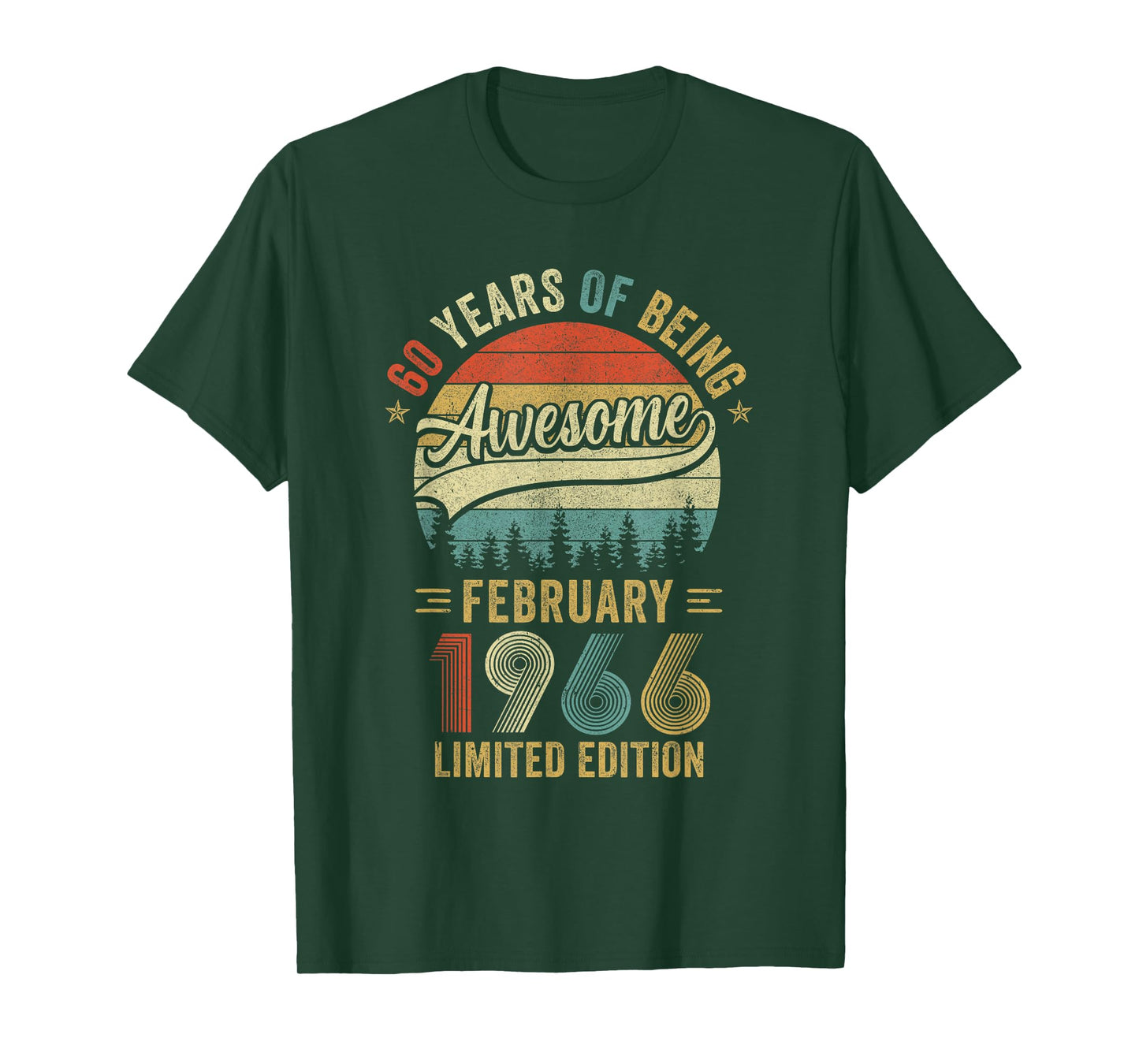 Vintage February 1966 Old 60Th Birthday Men Women T-Shirt