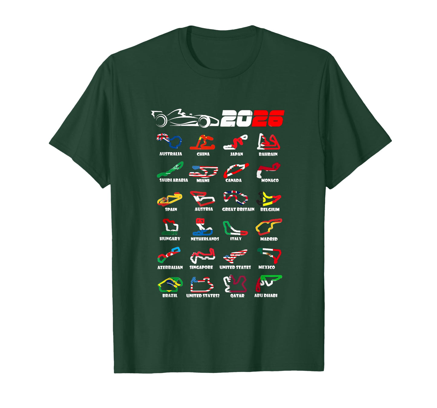 Race Car Enthusiast Motorsport Racing Fan World Flags T-Shirt