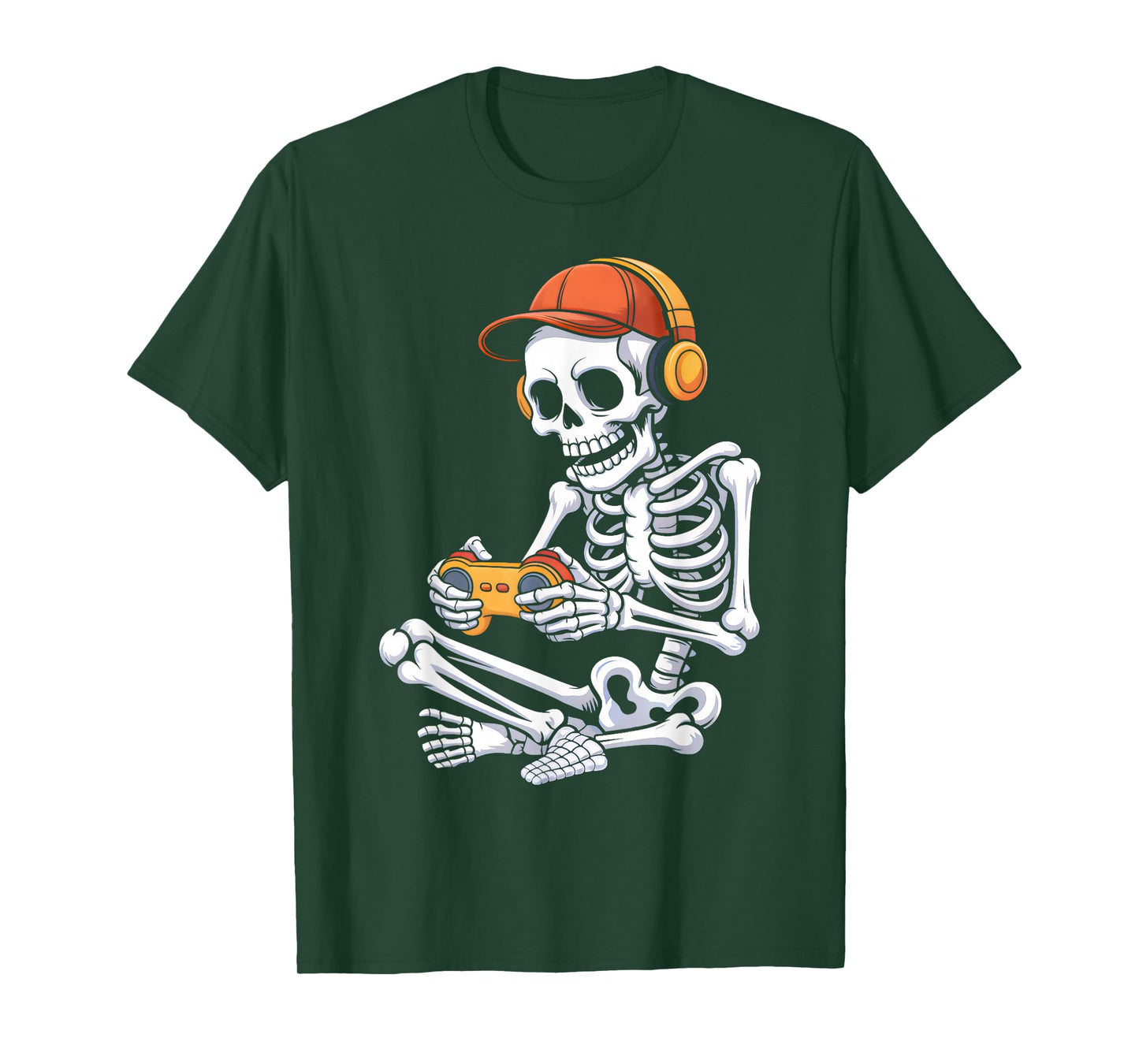 Halloween Skeleton Video Gaming Gamer Boys Men Teens Kids T-Shirt