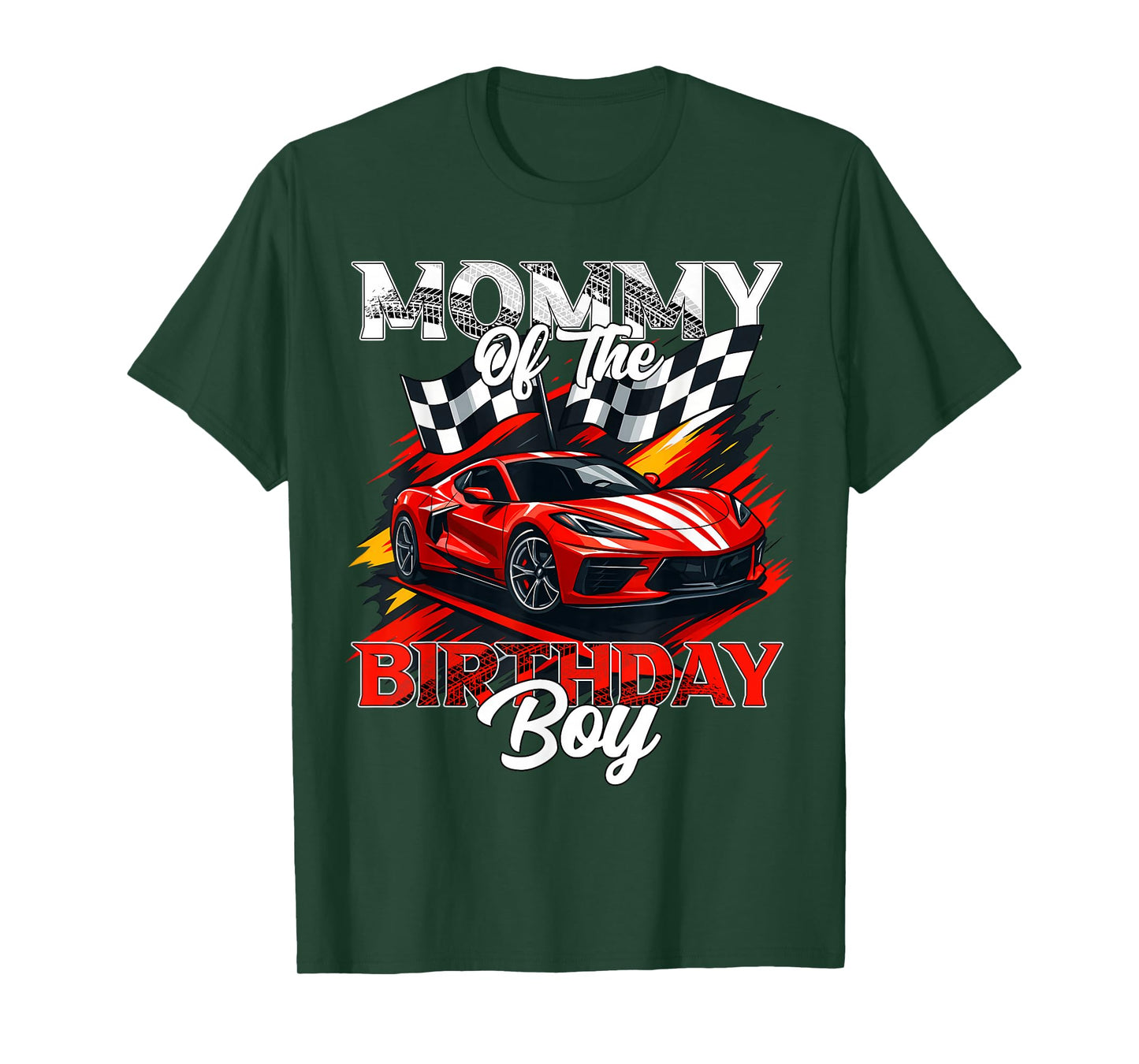 Race Car Mommy of The Birthday Boy Racing Family Pit Crew T-Shirt
