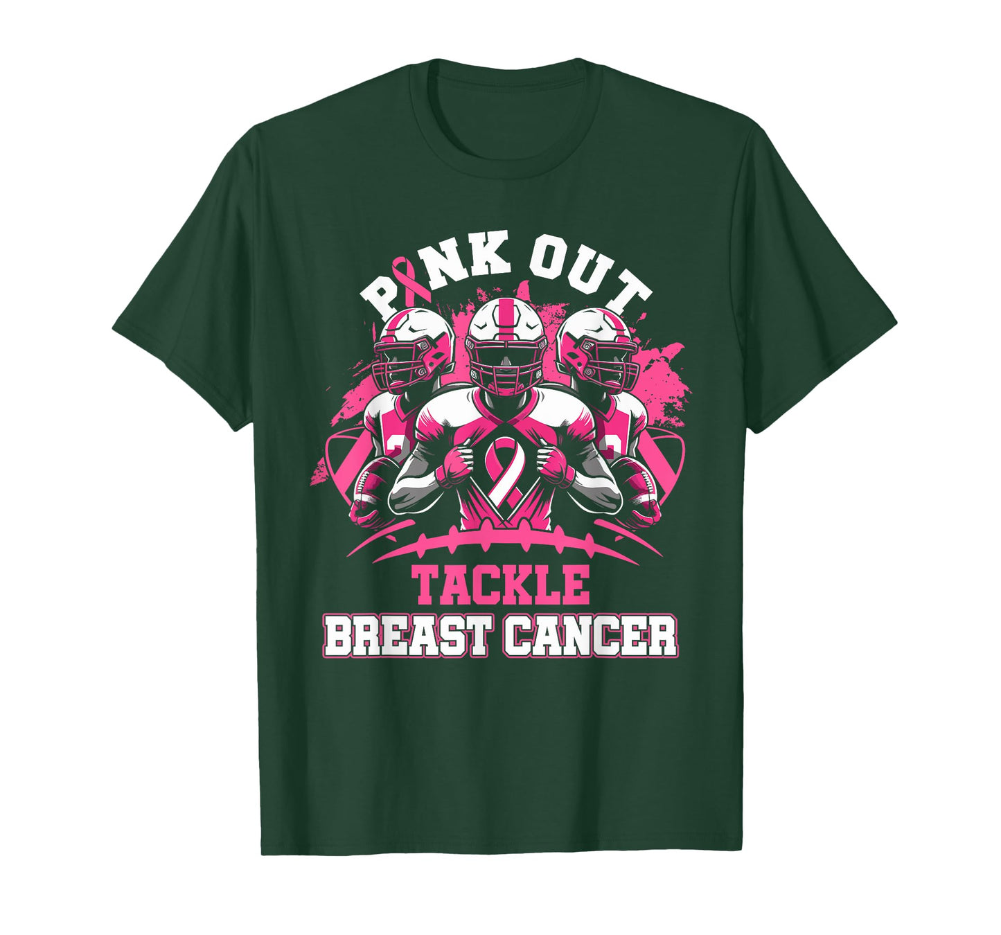 Pink Out Tackle Breast Cancer Awareness American Football T-Shirt