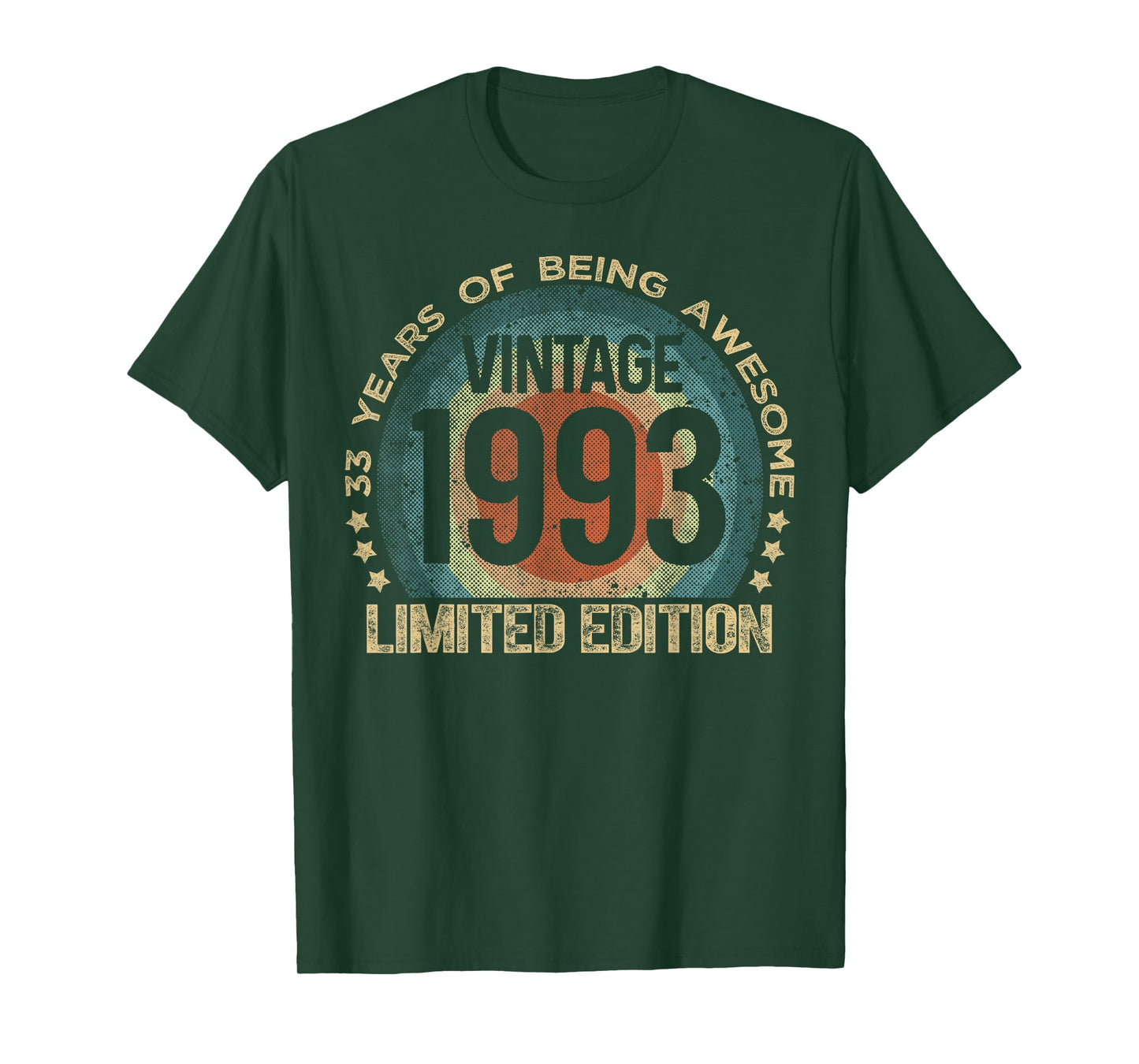 33 Year Old Gifts Vintage 1993 Limited Edition 33rd Birthday T-Shirt