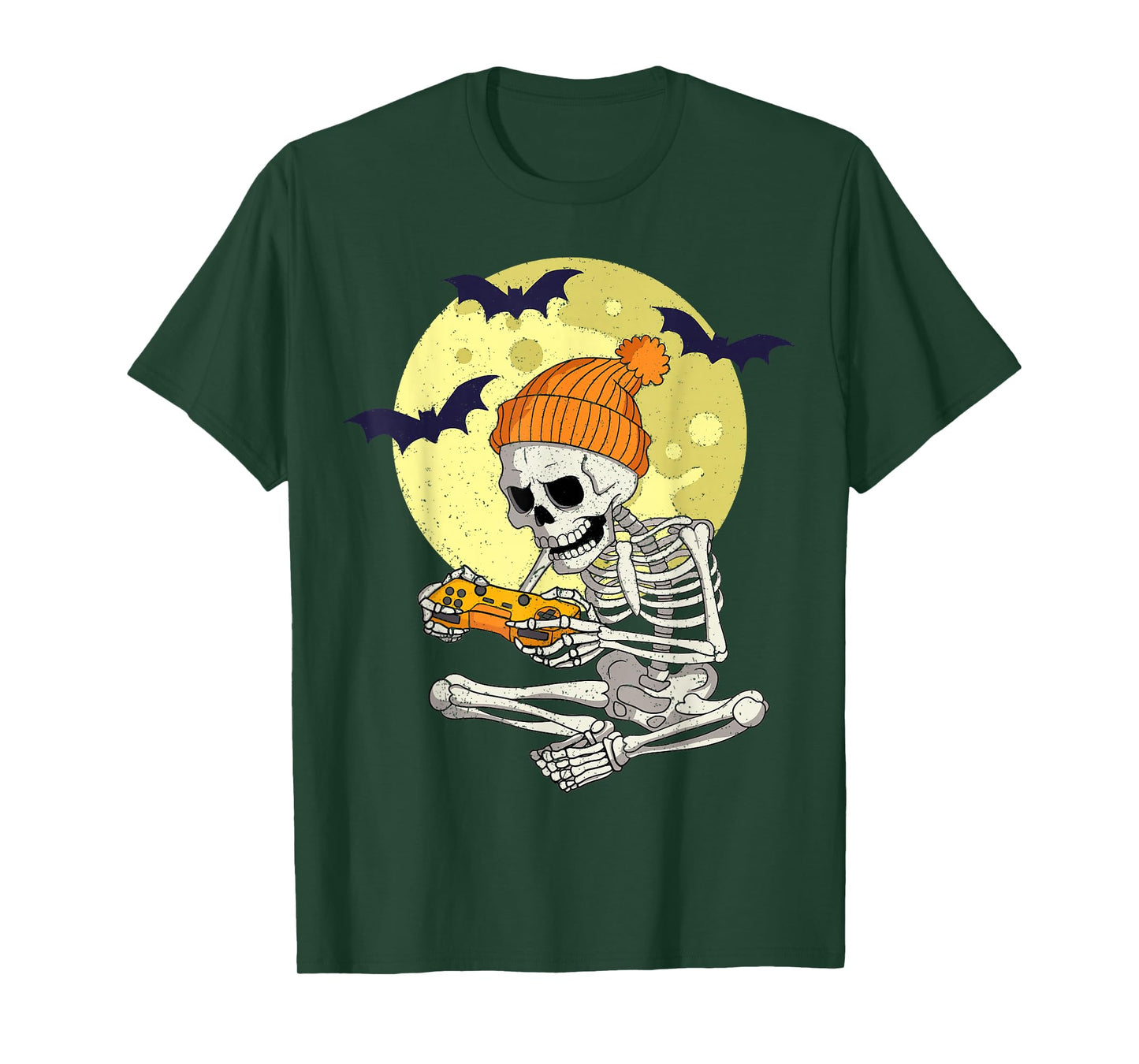 Funny Halloween Skeleton Gamer Video Games Boys Mens Gaming T-Shirt
