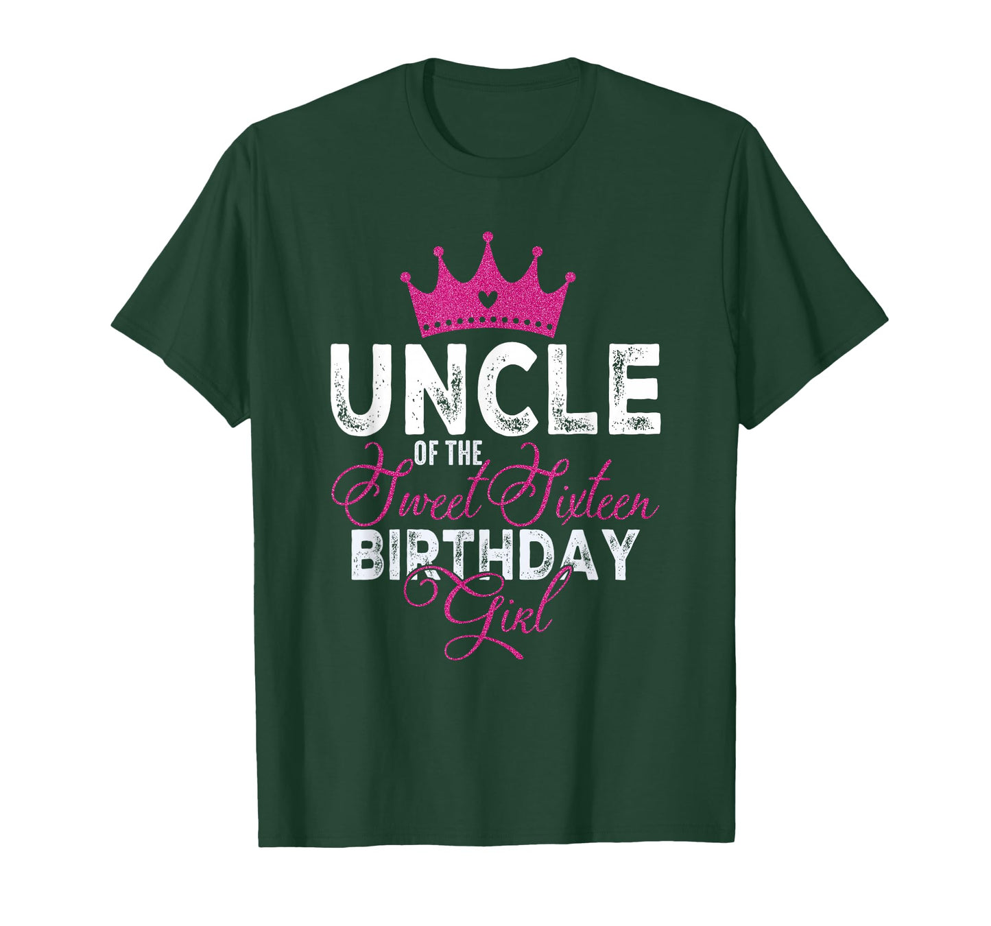Uncle of The Sweet Sixteen Bday Girl 16th Pink Crown T-Shirt