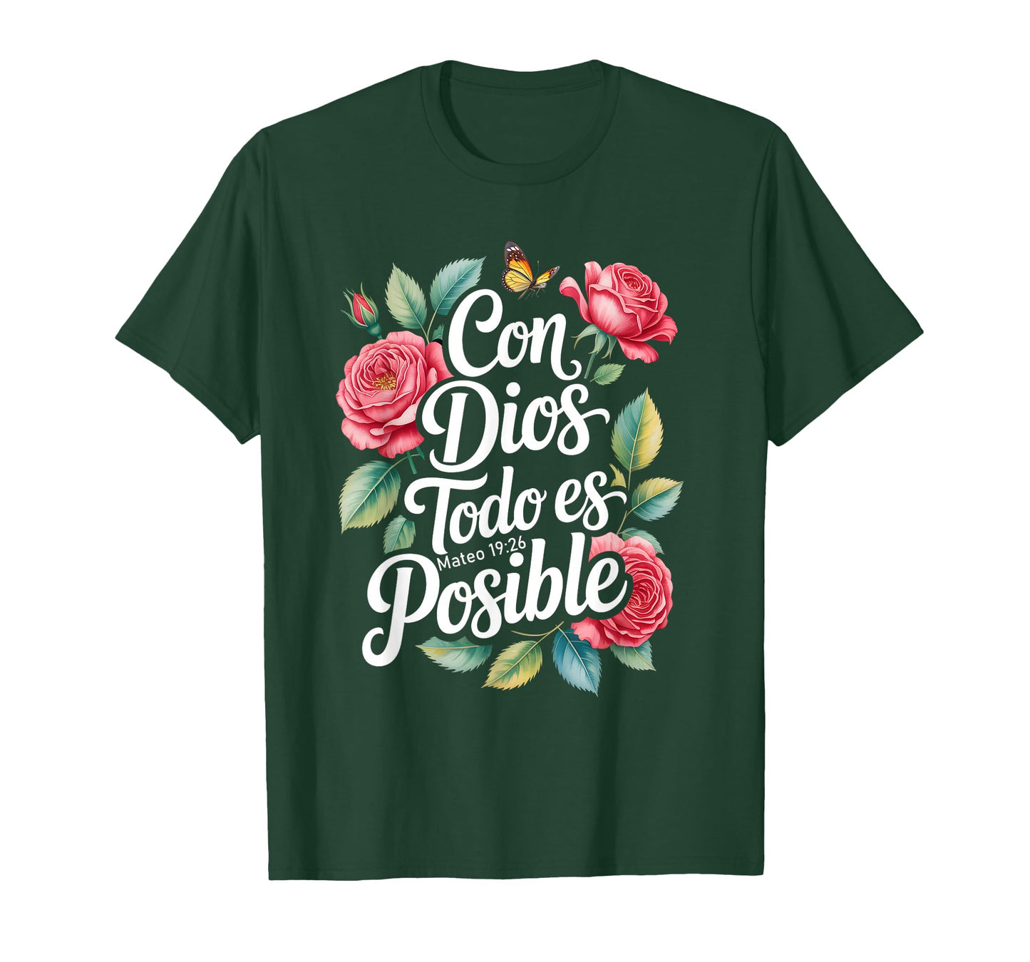 Con Dios Todo ES Posible Shirt Christian Spanish for Womens T-Shirt