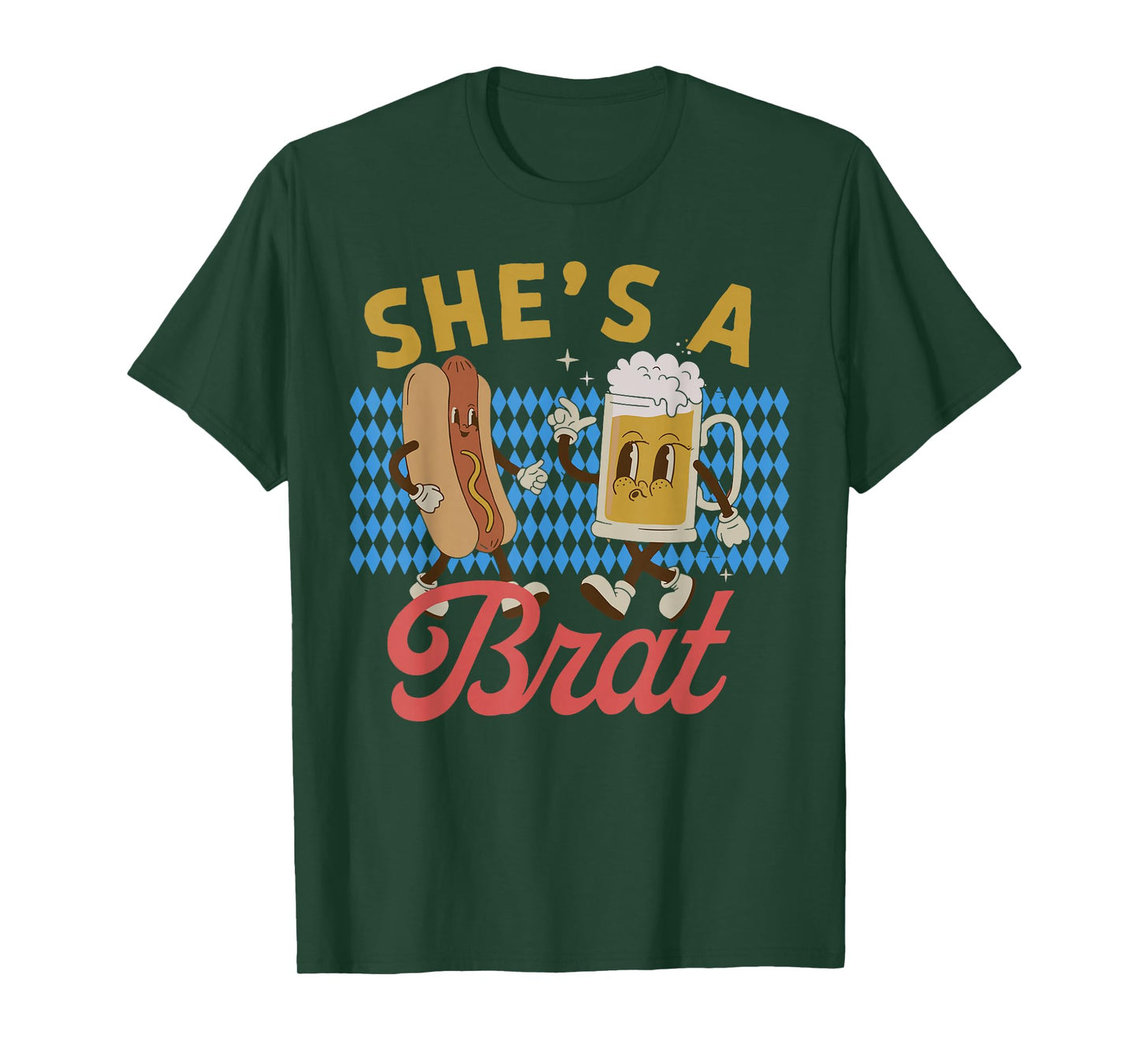 Funny Oktoberfes Hes the Wurst Shes a Brat Couples Matching T-Shirt