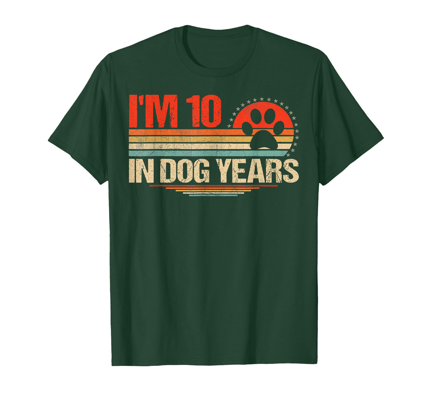 Funny 70th Birthday I'm 10 in Dog Years 70 Years Old Dog Dad T-Shirt