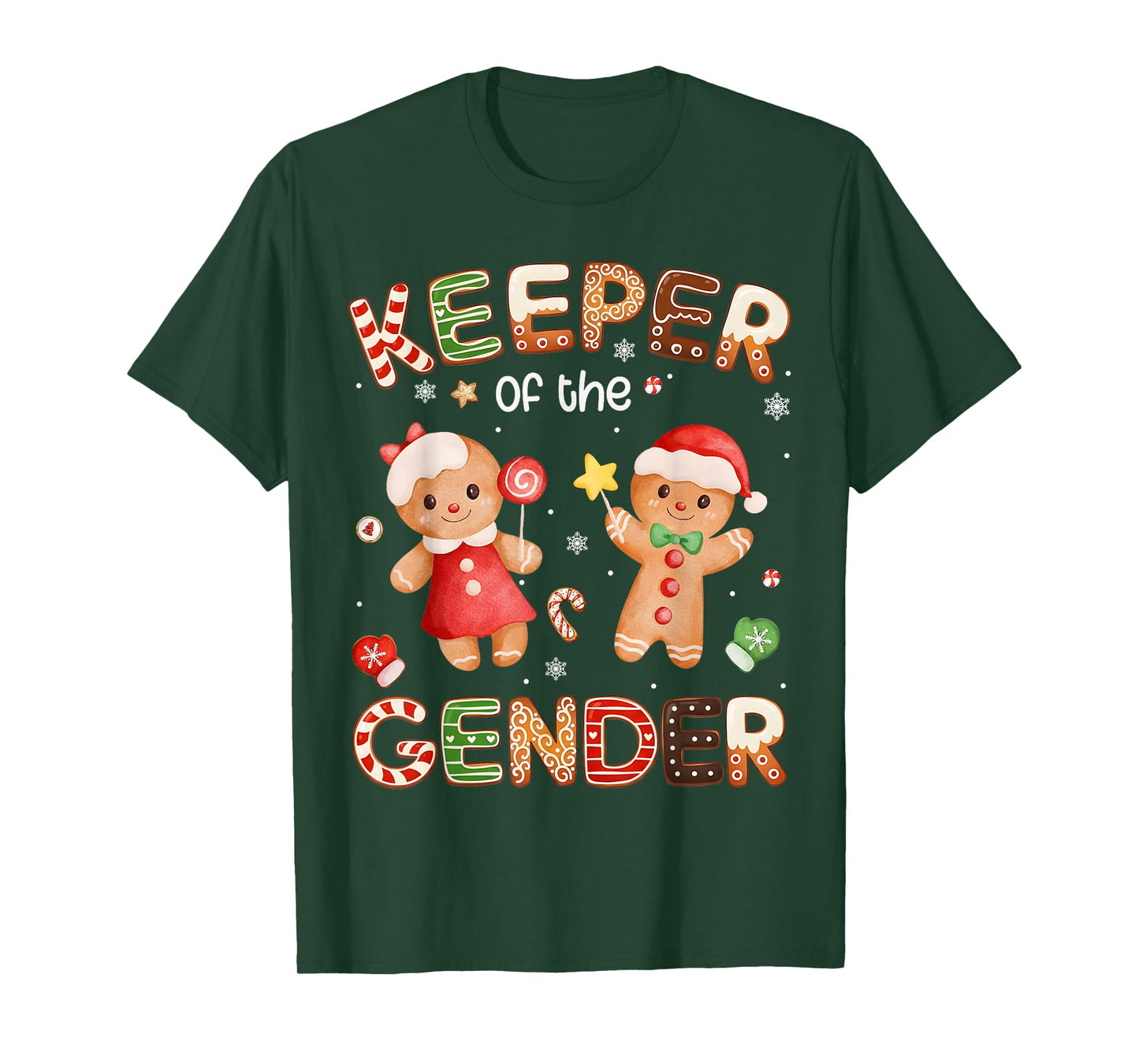 Keeper of The Gender Gingerbread Cookie Christmas Reveal T-Shirt