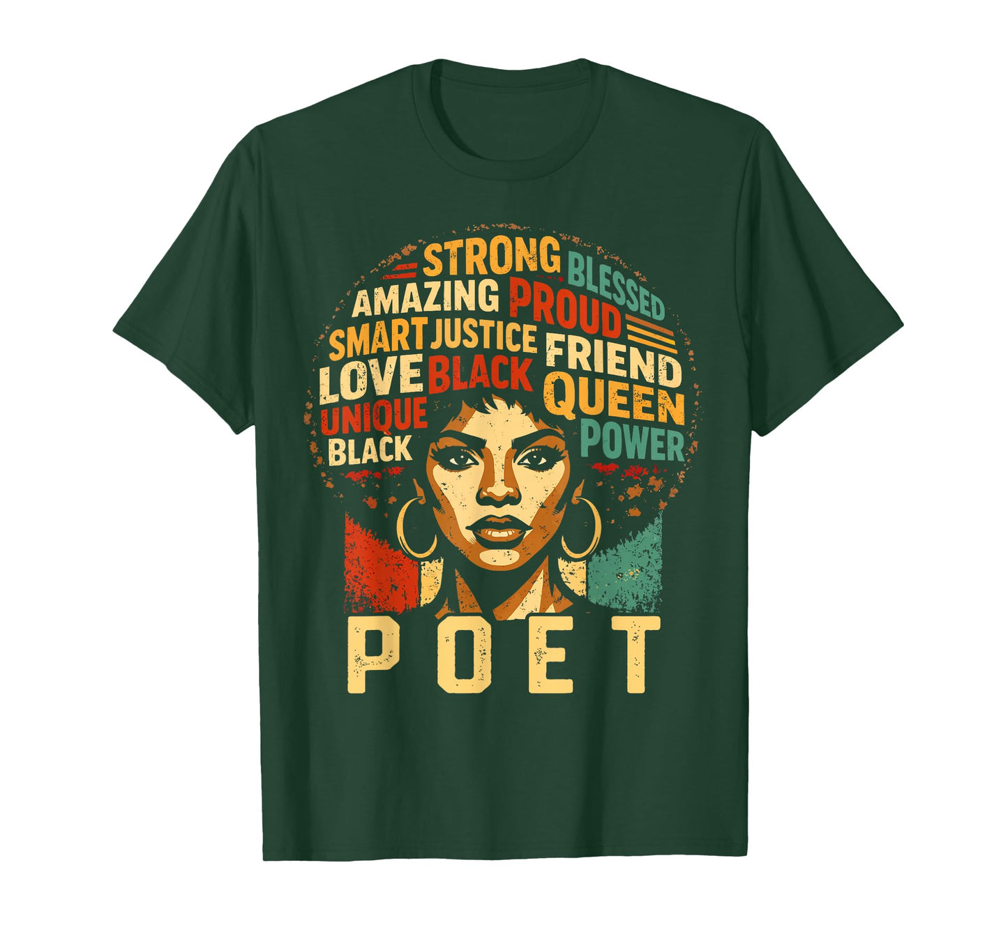 Poet Black History Month Powerful Black Pride Art Design T-Shirt