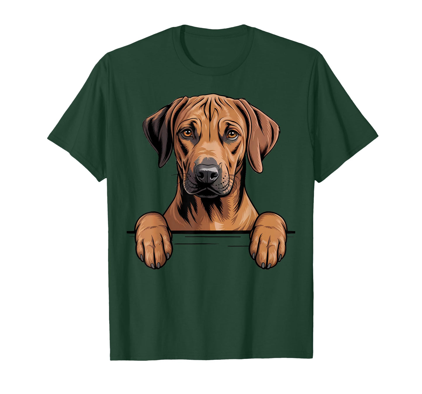 Rhodesian Ridgeback Funny Peeking Pocket Puppy Dog Lover T-Shirt