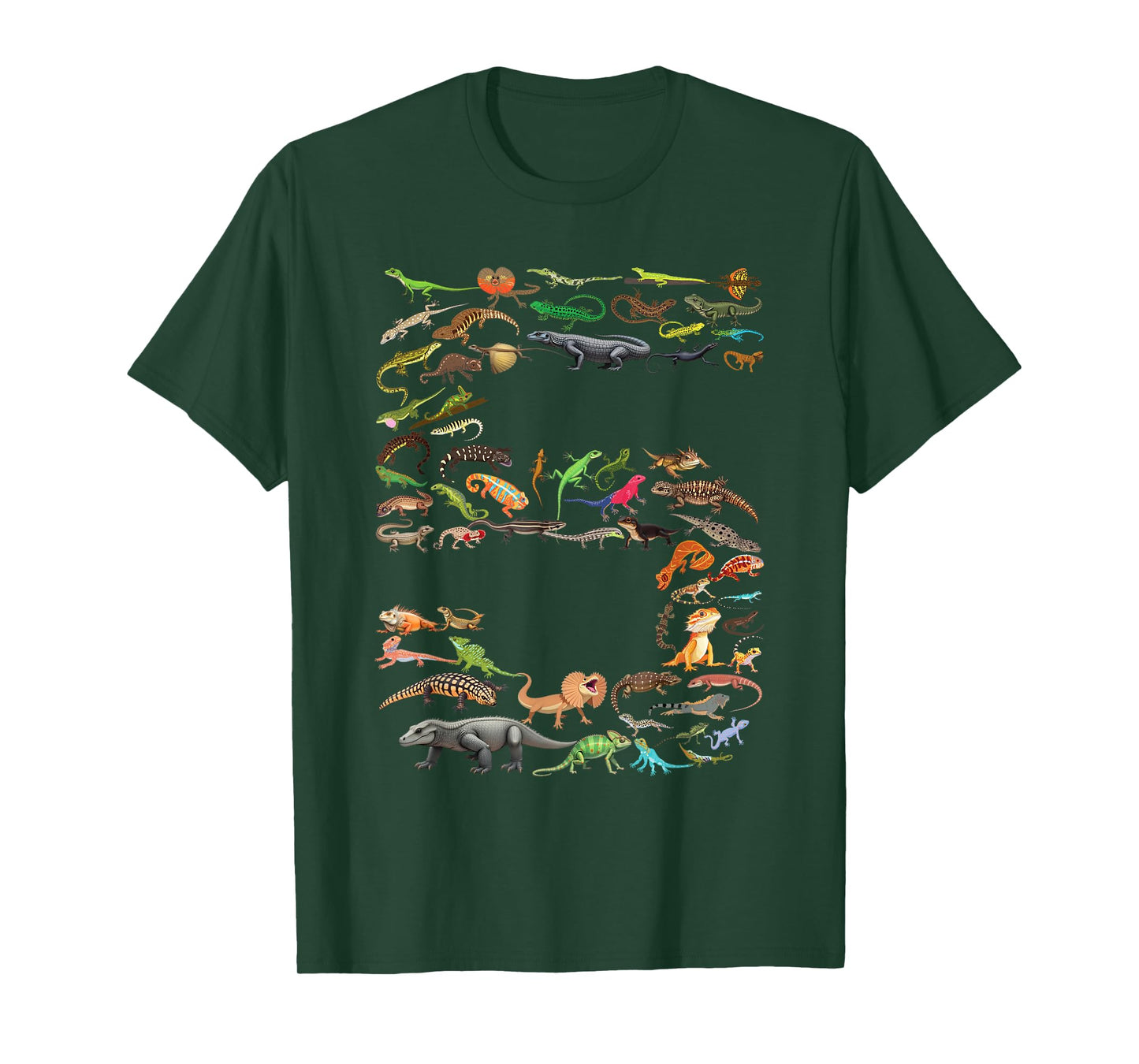5 Years Old 5th Birthday Lizards Reptiles Figures Number T-Shirt