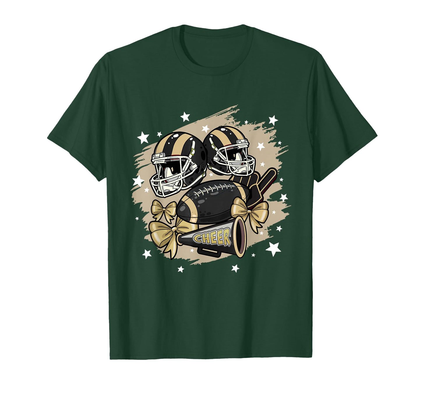 Football Cheer Mom Sister Black Coquette Bow Game Day Women T-Shirt