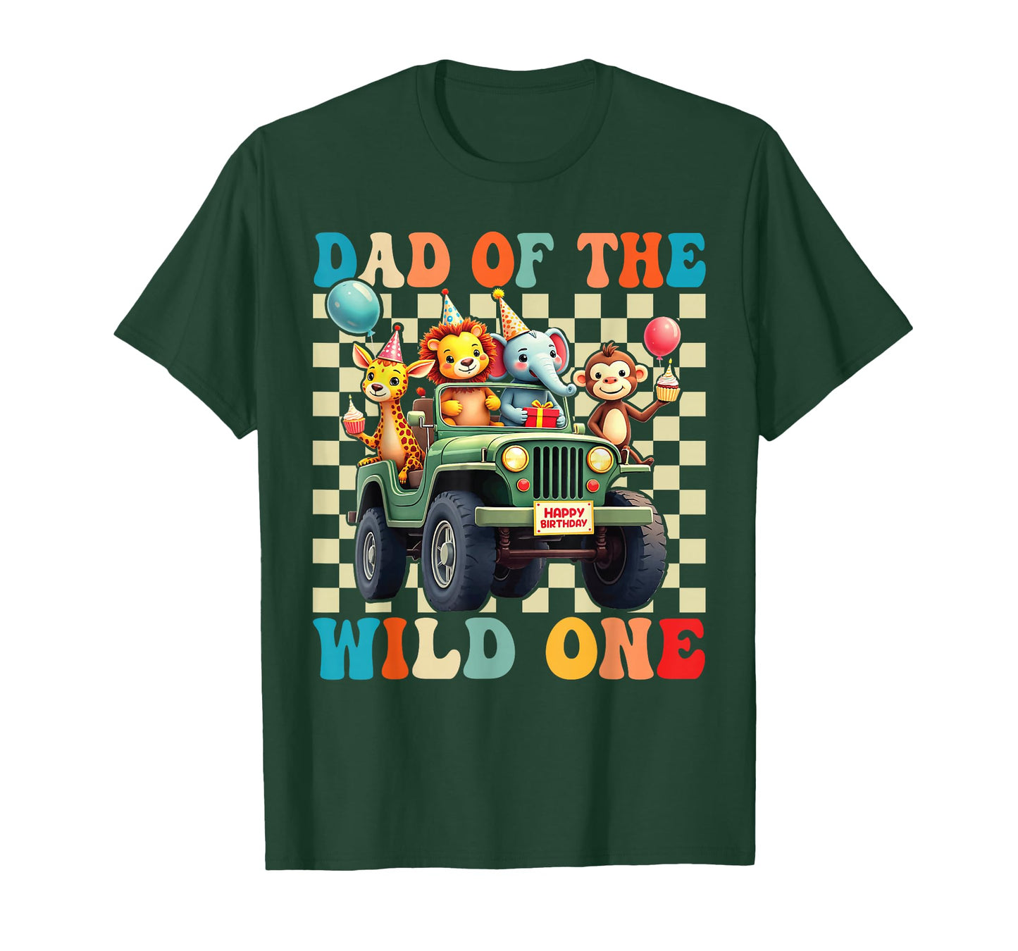 Dad of The Wild One 1st Birthday Safari Jungle Animals T-Shirt