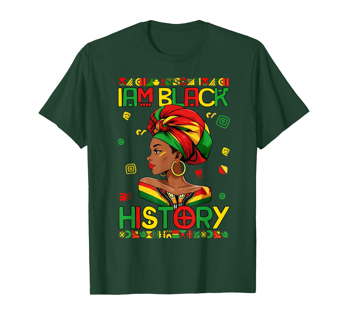 I Am Black History Black Woman African Melanin Queen Africa T-Shirt