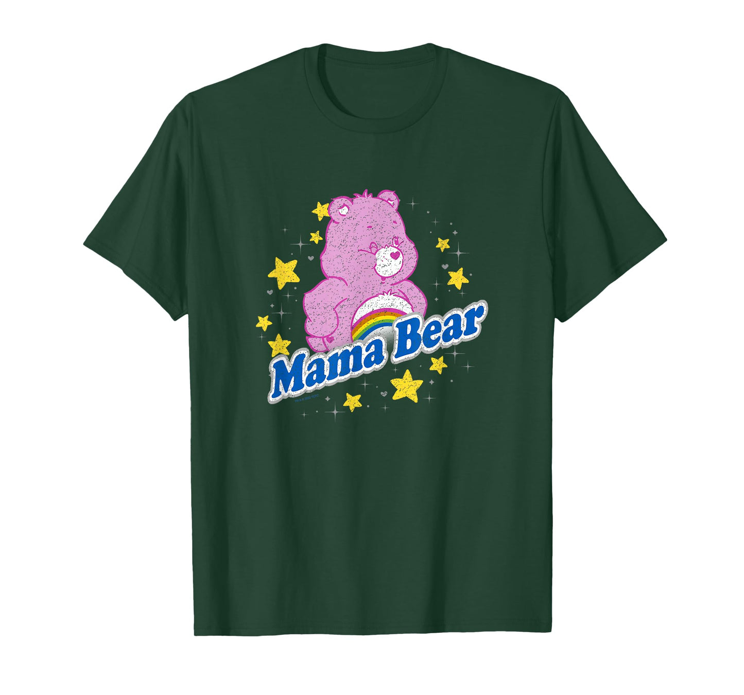 Care Bears Mama Bear Cheer Bear Rainbow Stars Vintage Logo T-Shirt