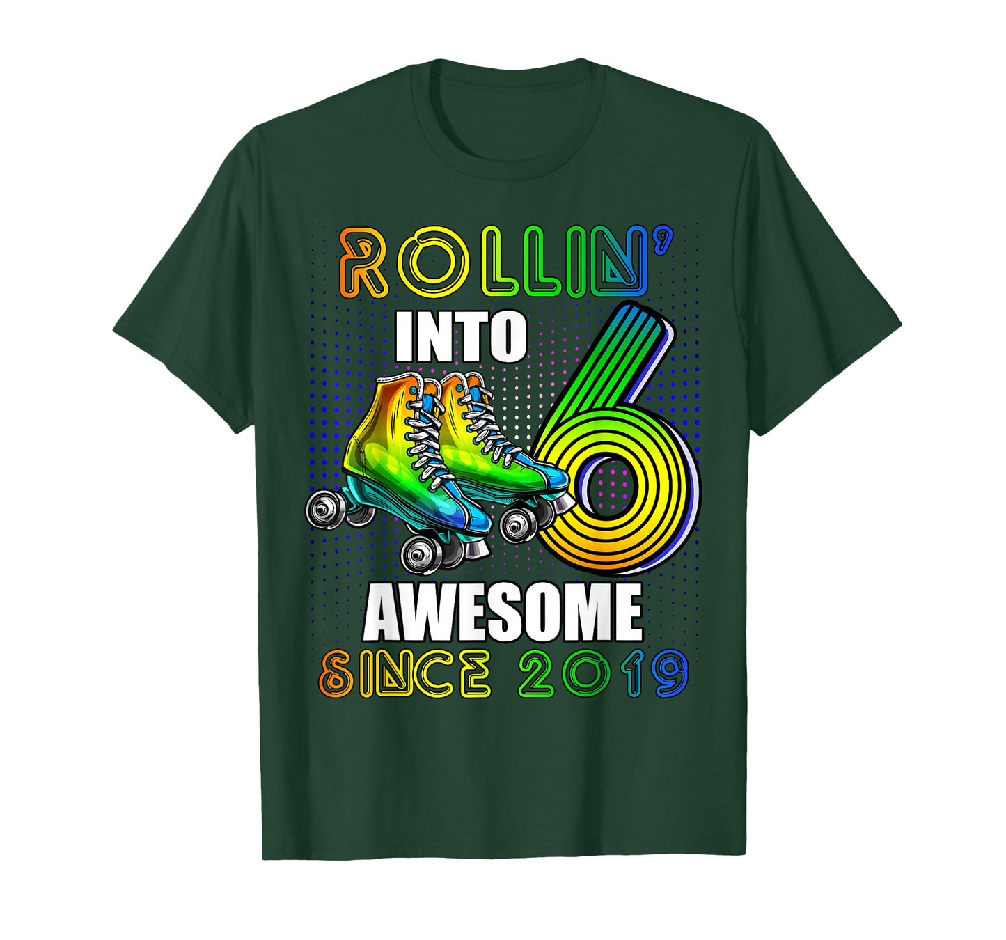 Birthday Roller Skating 6th Girls Rollin into 6 Skate Party T-Shirt