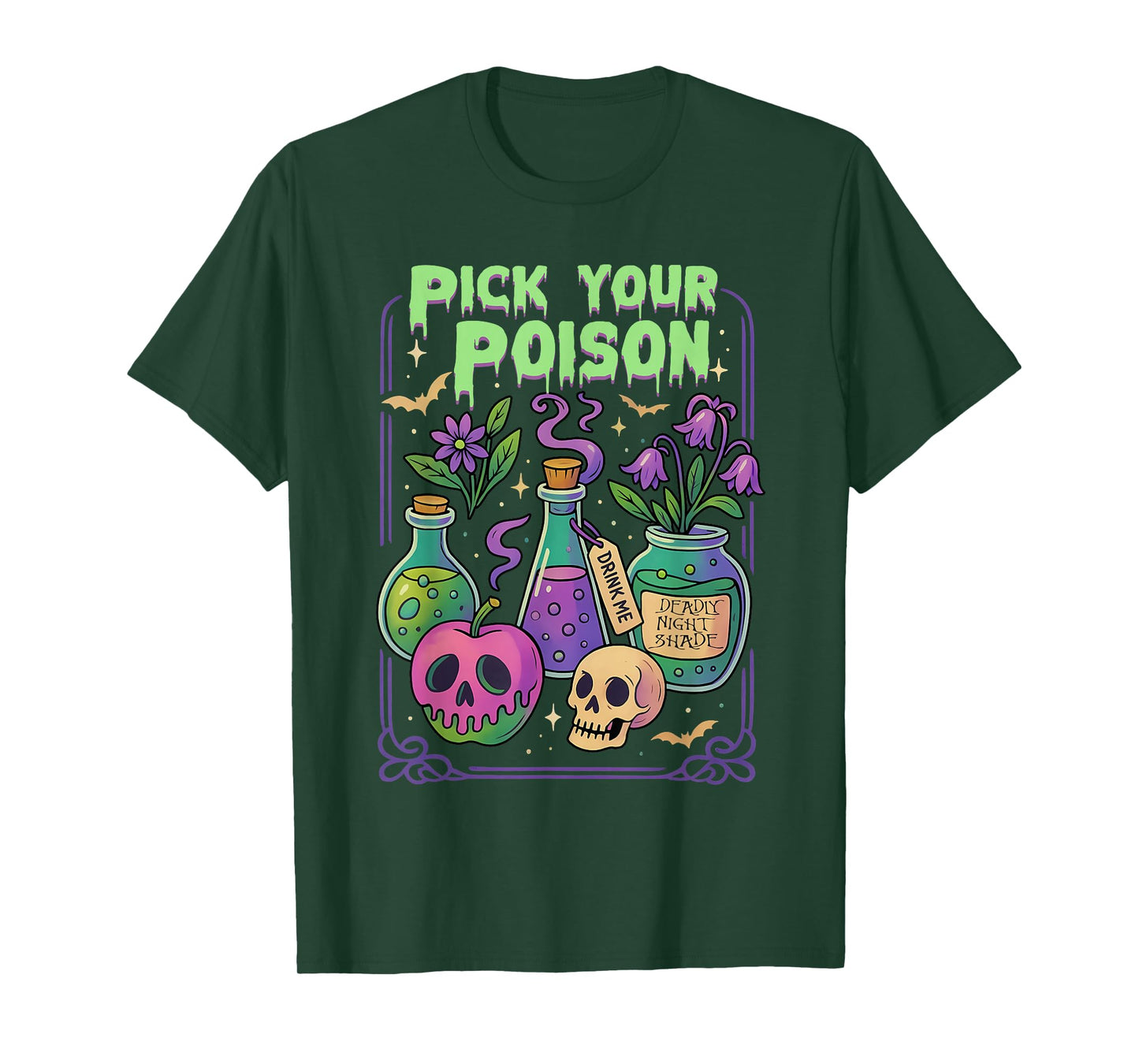 Retro Pick Your Poison Halloween Trick Or Treat Outfit T-Shirt