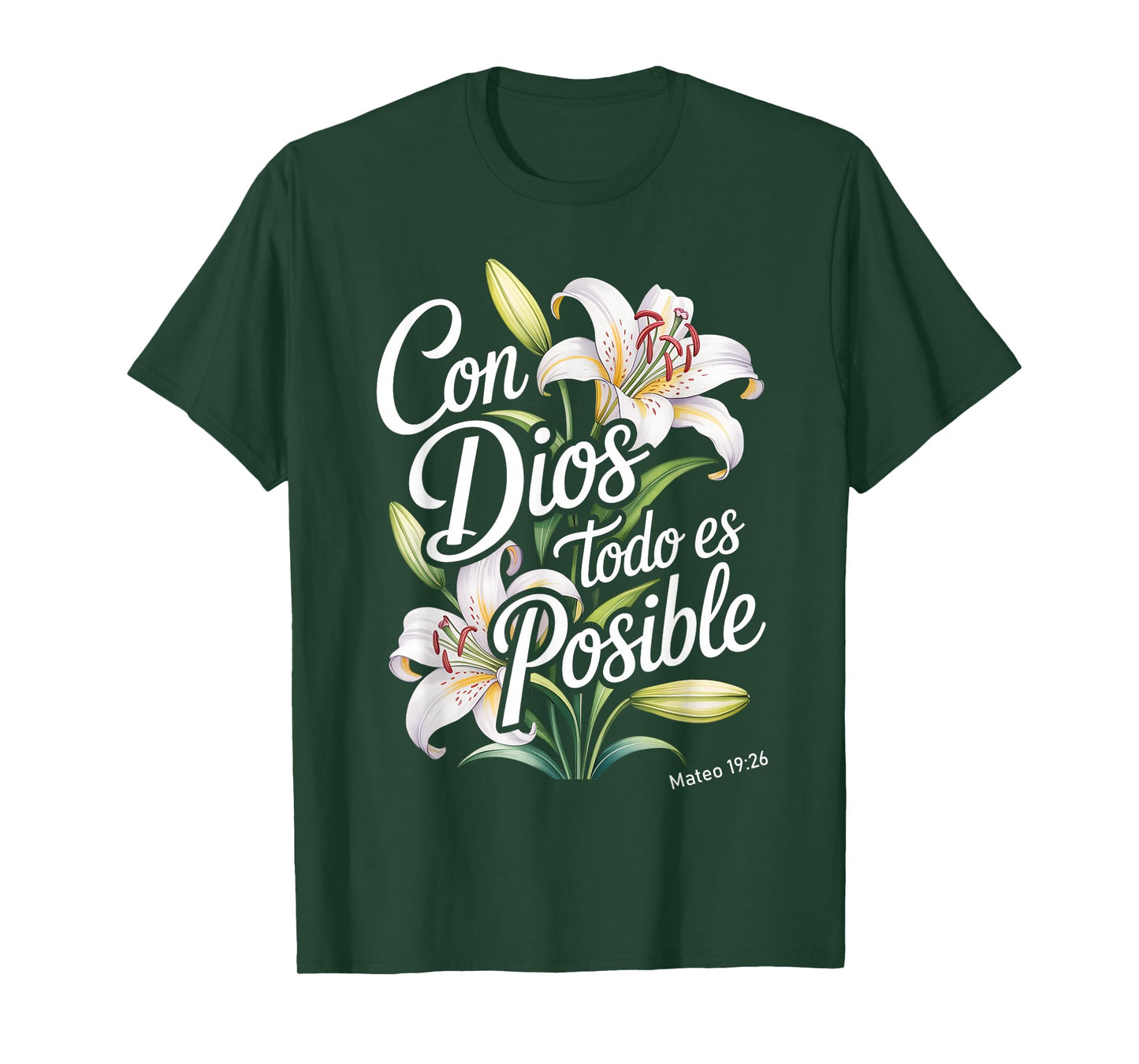 Con Dios Todo ES Posible Shirt Christian Spanish for Womens T-Shirt