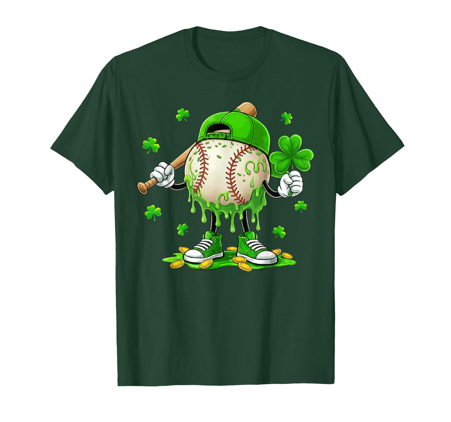 St Patricks Day Shirts Boys Men Kids Shamrock Baseball Irish T-Shirt