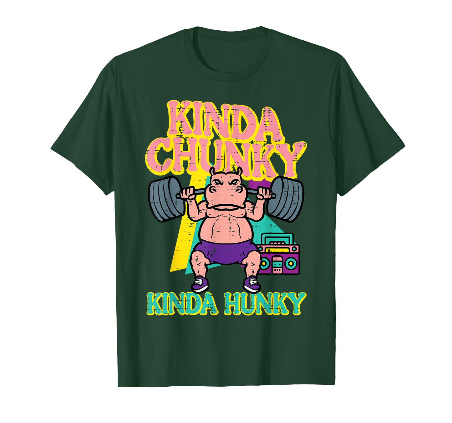 Gym Kindy Chunky Hunky Hippo Funny Workout Fitness Men Women T-Shirt