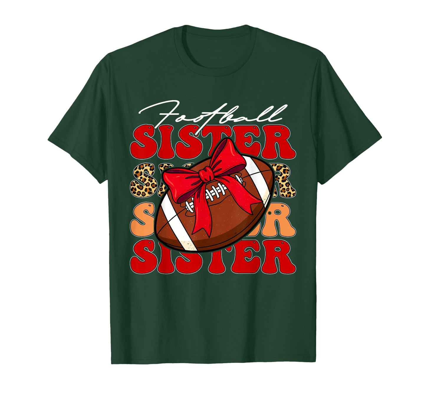 Coquette Bow American Football Sister Game Day Women Girls T-Shirt