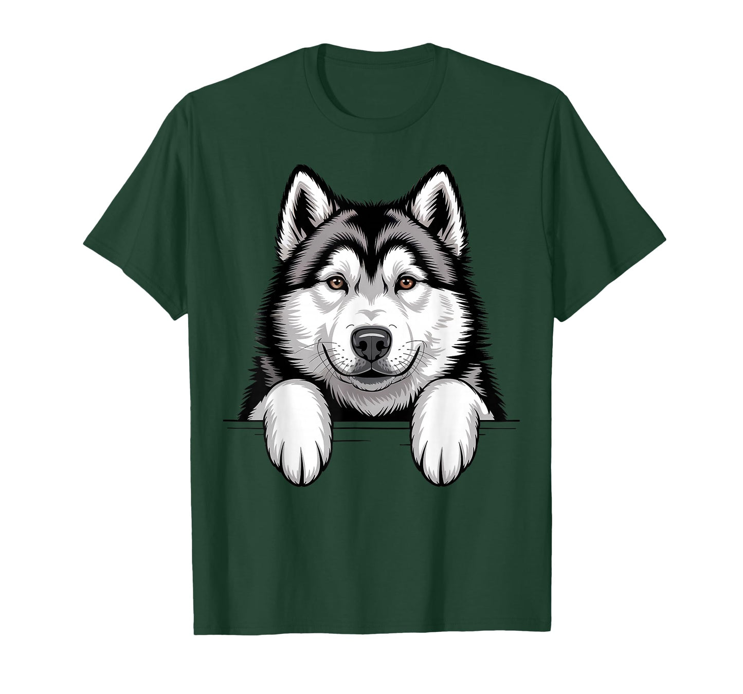 Alaskan Malamute Funny Peeking Pocket Puppy Dog Lover T-Shirt