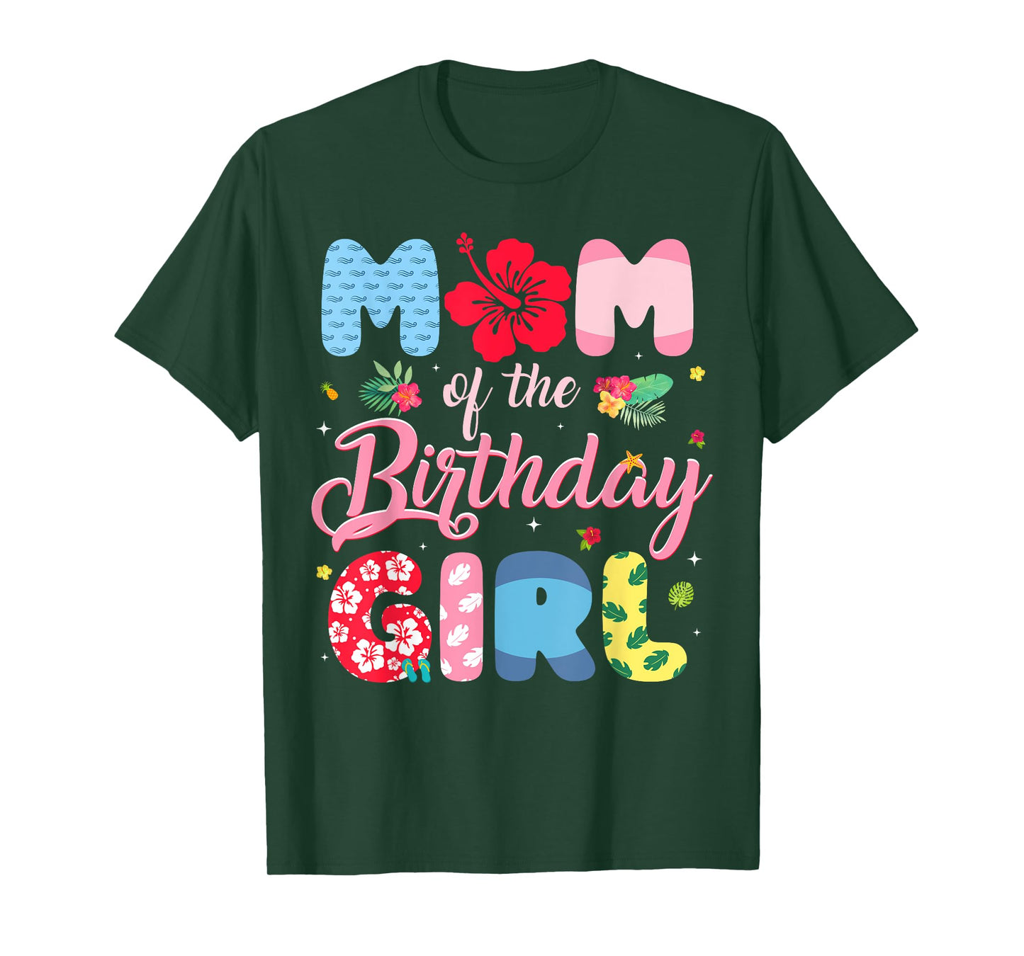 Mom Of the Birthday Girl Family Summer Beach Birthday Party T-Shirt