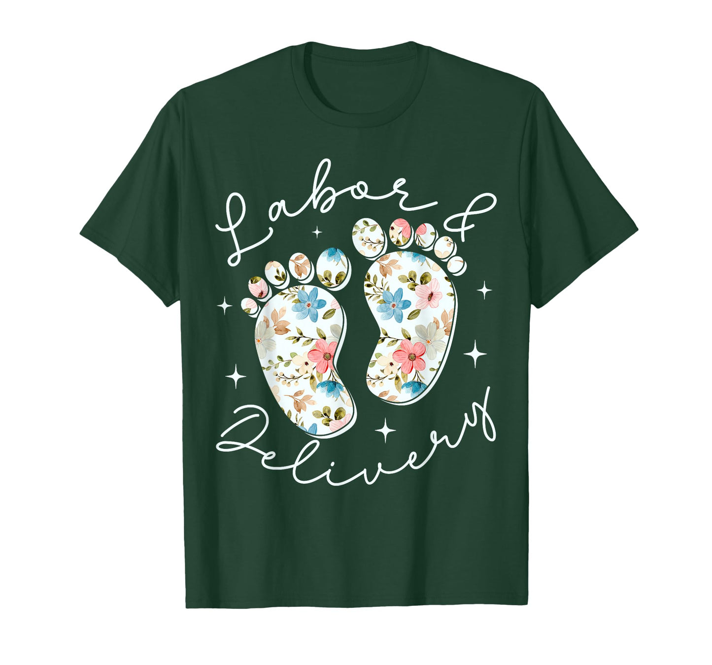 Retro Wildflowers Labor and Delivery Nurse Back to School T-Shirt