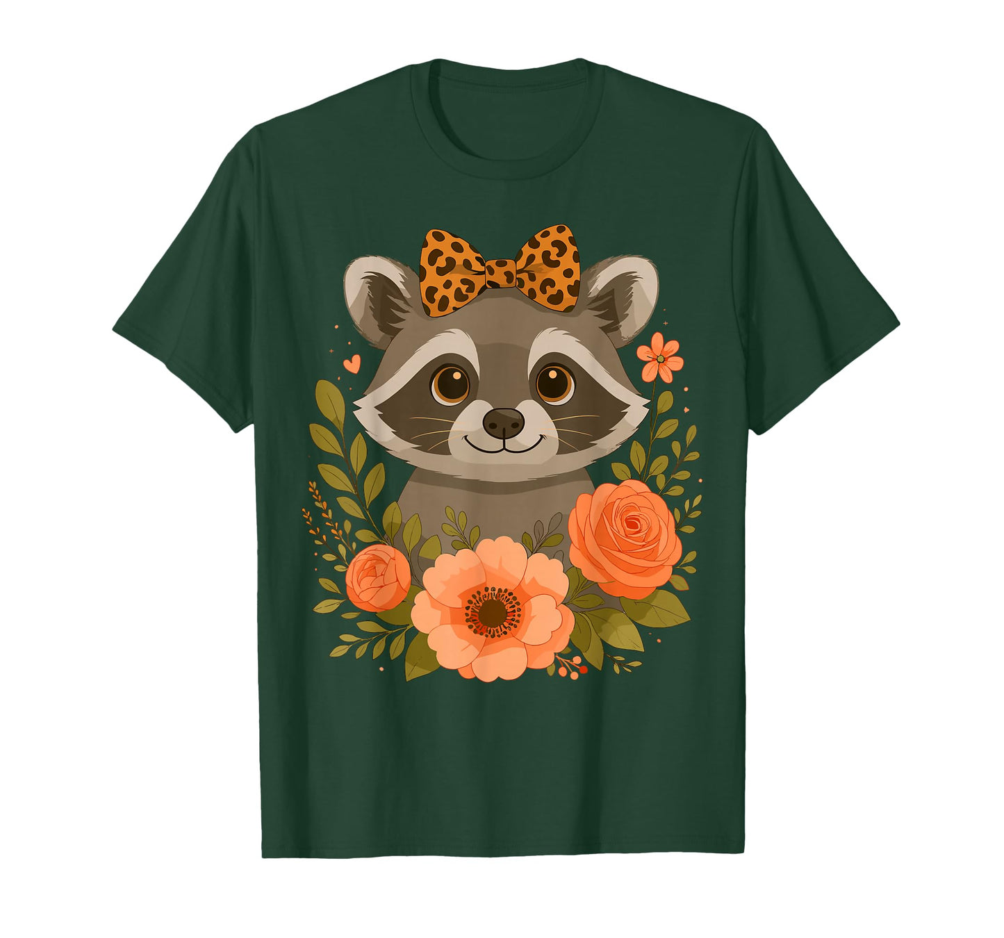 Floral Raccoon with Bow T-Shirt