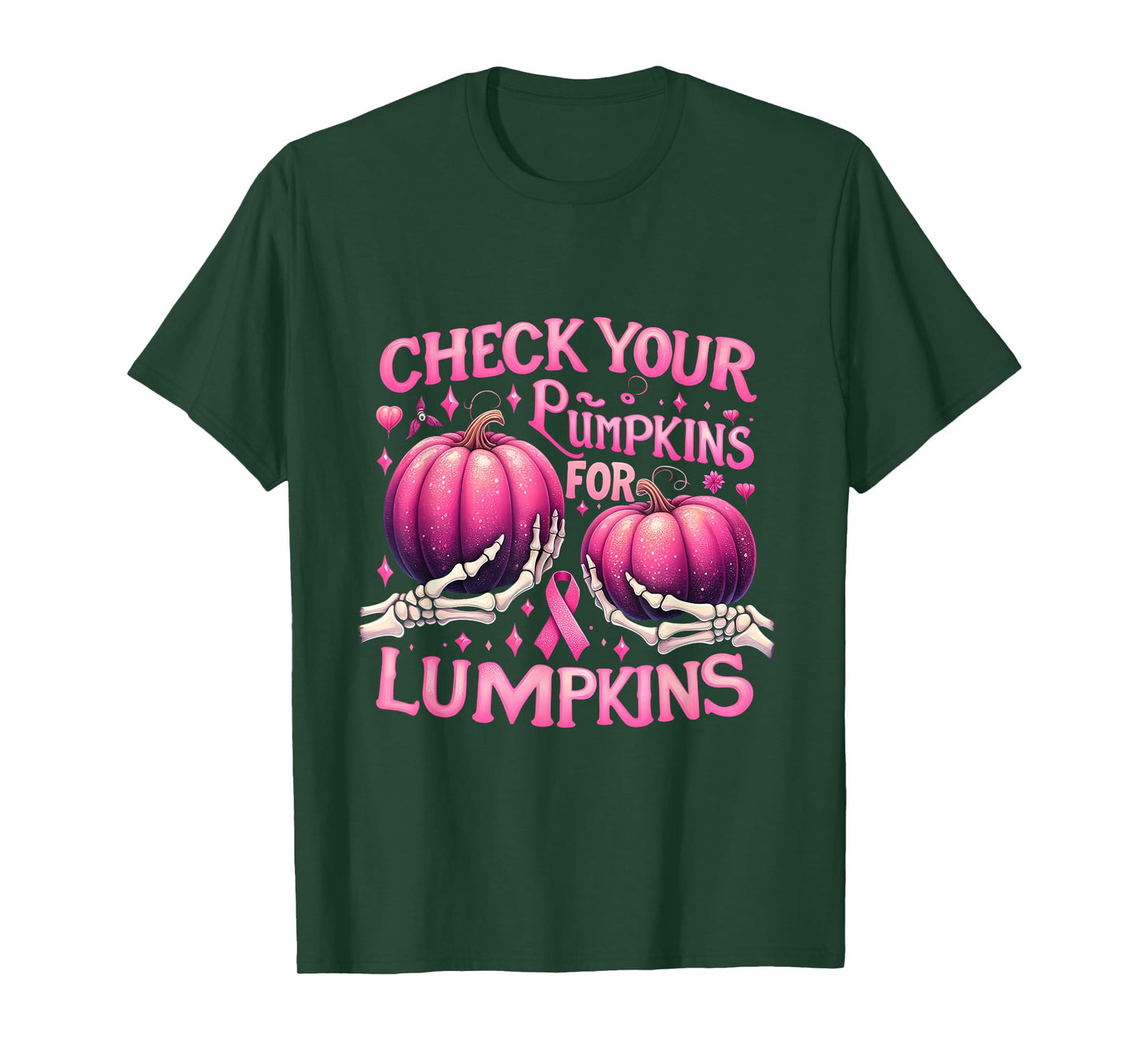 Breast Cancer Awareness Check Your Pumpkins For Lumpkins T-Shirt