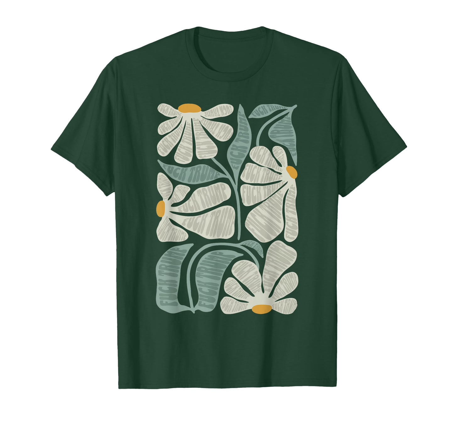 Subtle Boho Flowers Anti Trump, Kamala Harris Voter T-Shirt